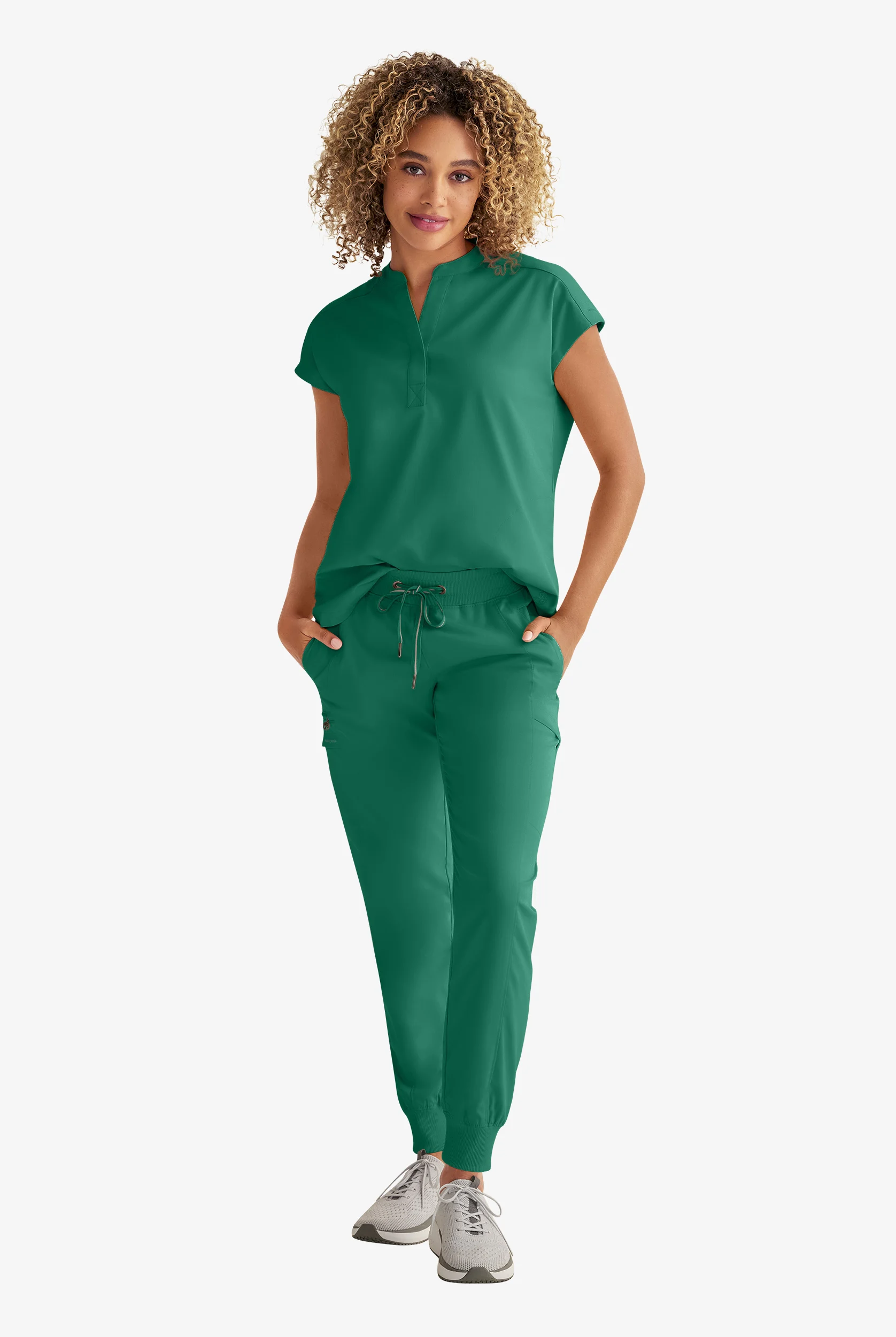 Healing Hands Purple Label Journey Women's 2-Pocket STRETCH Dolman Sleeve Mandarin Collar Scrub Top