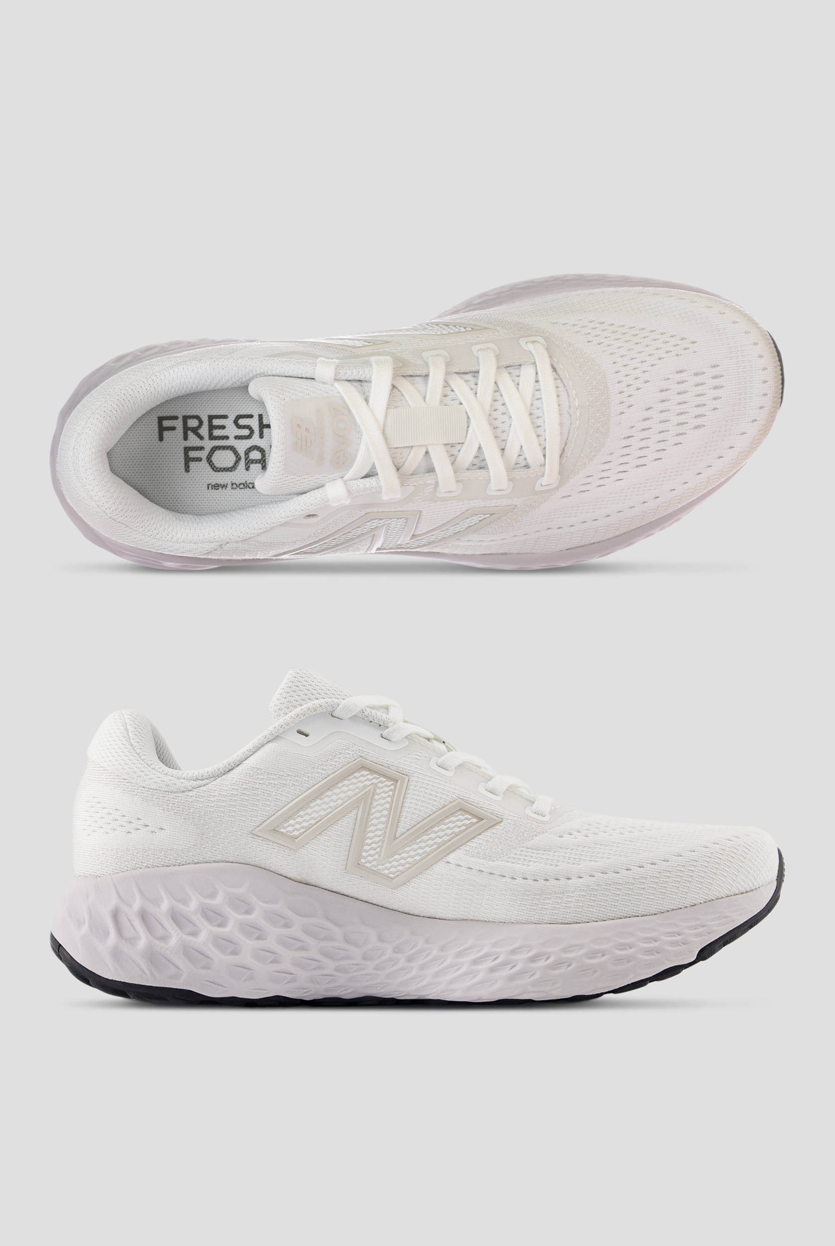 New Balance Women's Fresh Foam X EVOZ White/Grey Athletic Lace Up Shoes