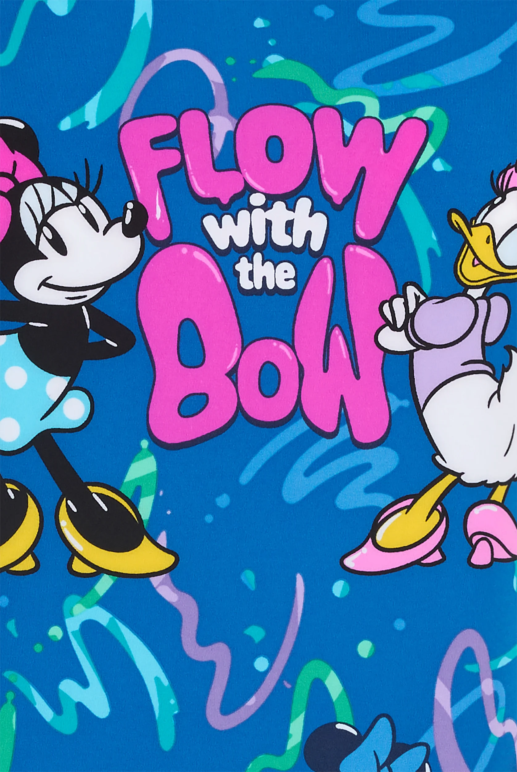 Tooniforms Disney's Minnie Flow With The Bow Women's 2-Pocket STRETCH V-Neck Print Scrub Top