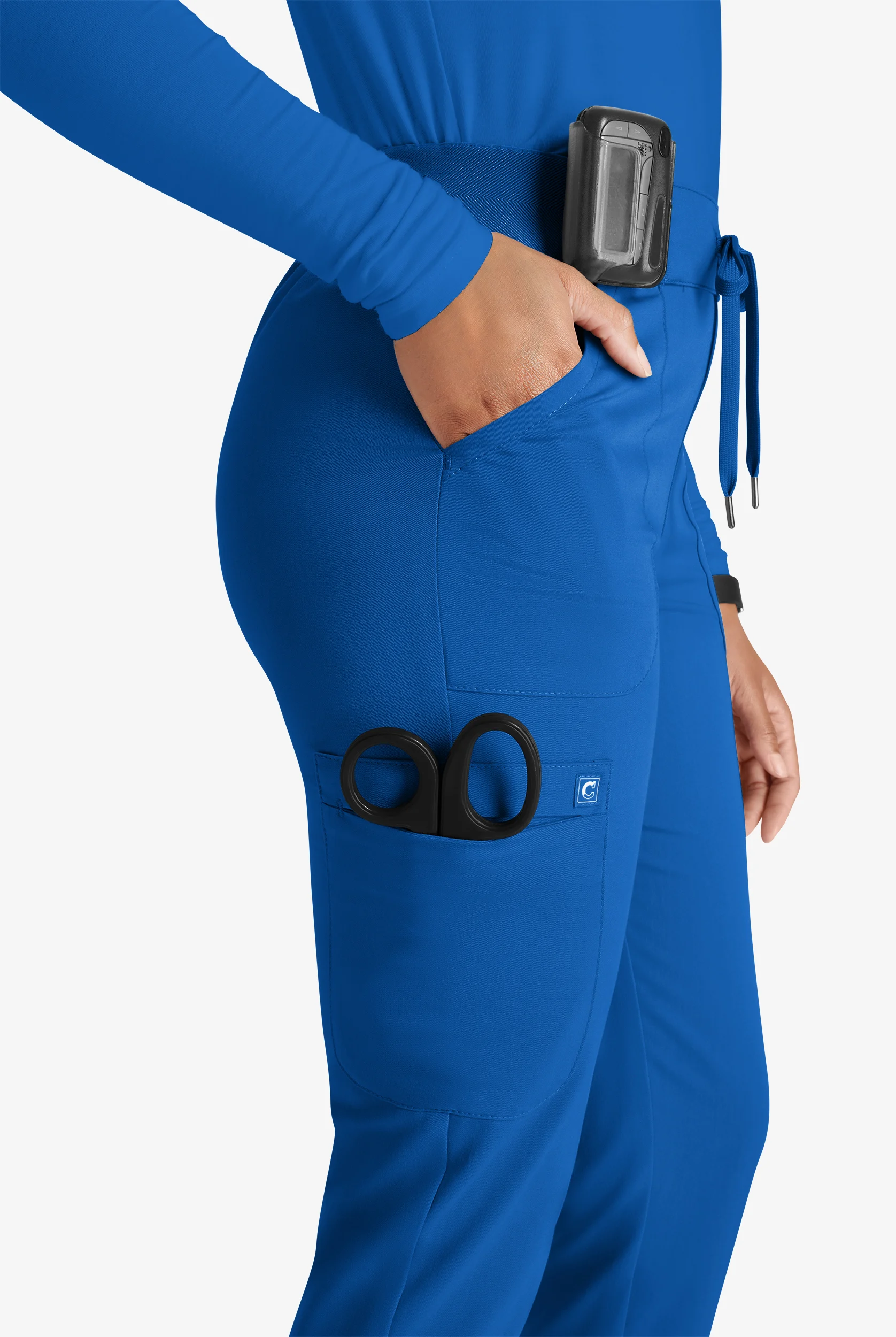 Pantalón médico Cherokee Atmos STRETCH Coolmax estilo cargo jogger con cordón y 4 bolsillos para mujer