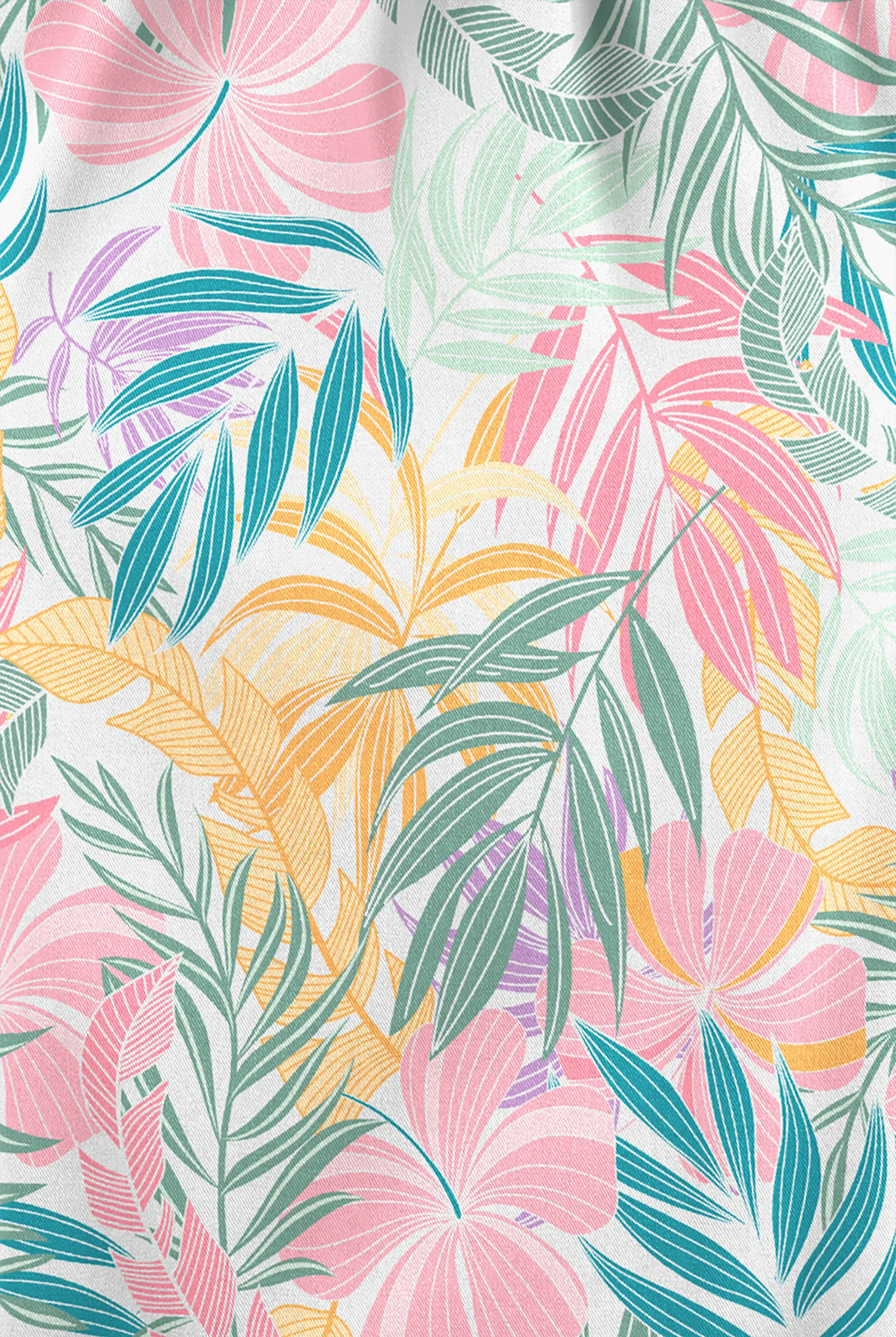 Butter-Soft STRETCH Tropical Mix Women's 6-Pocket Peasant Style Print Scrub Top