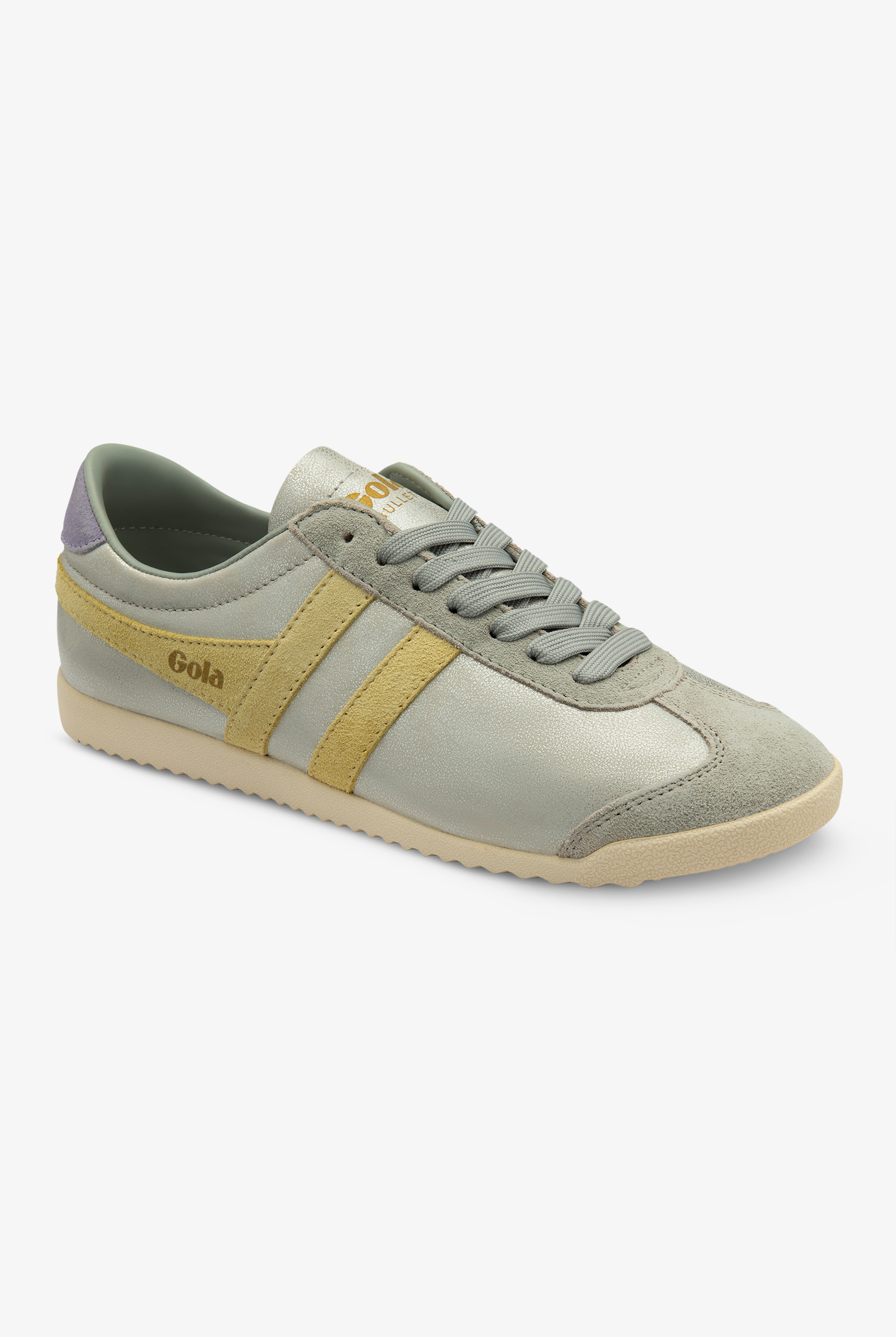 Zapatillas deportivas de enfermería Gola Bullet Blaze Silver/Lemon/Lavender con cordones para mujer