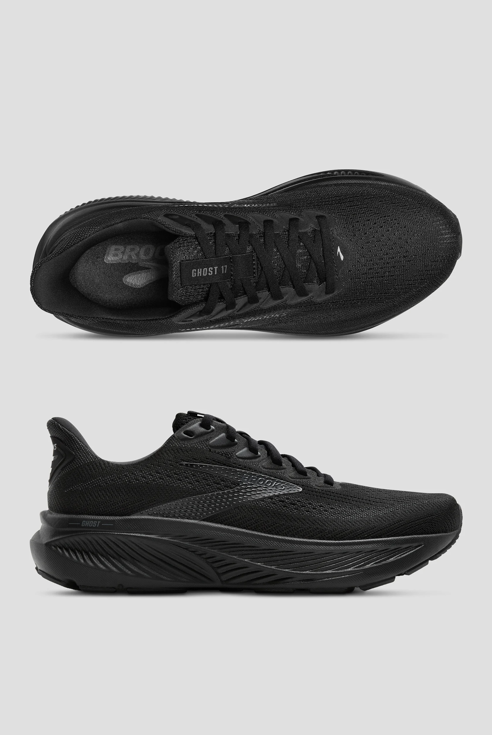 Zapatillas deportivas Brooks Ghost 17 Black/Ebony con cordones para mujer