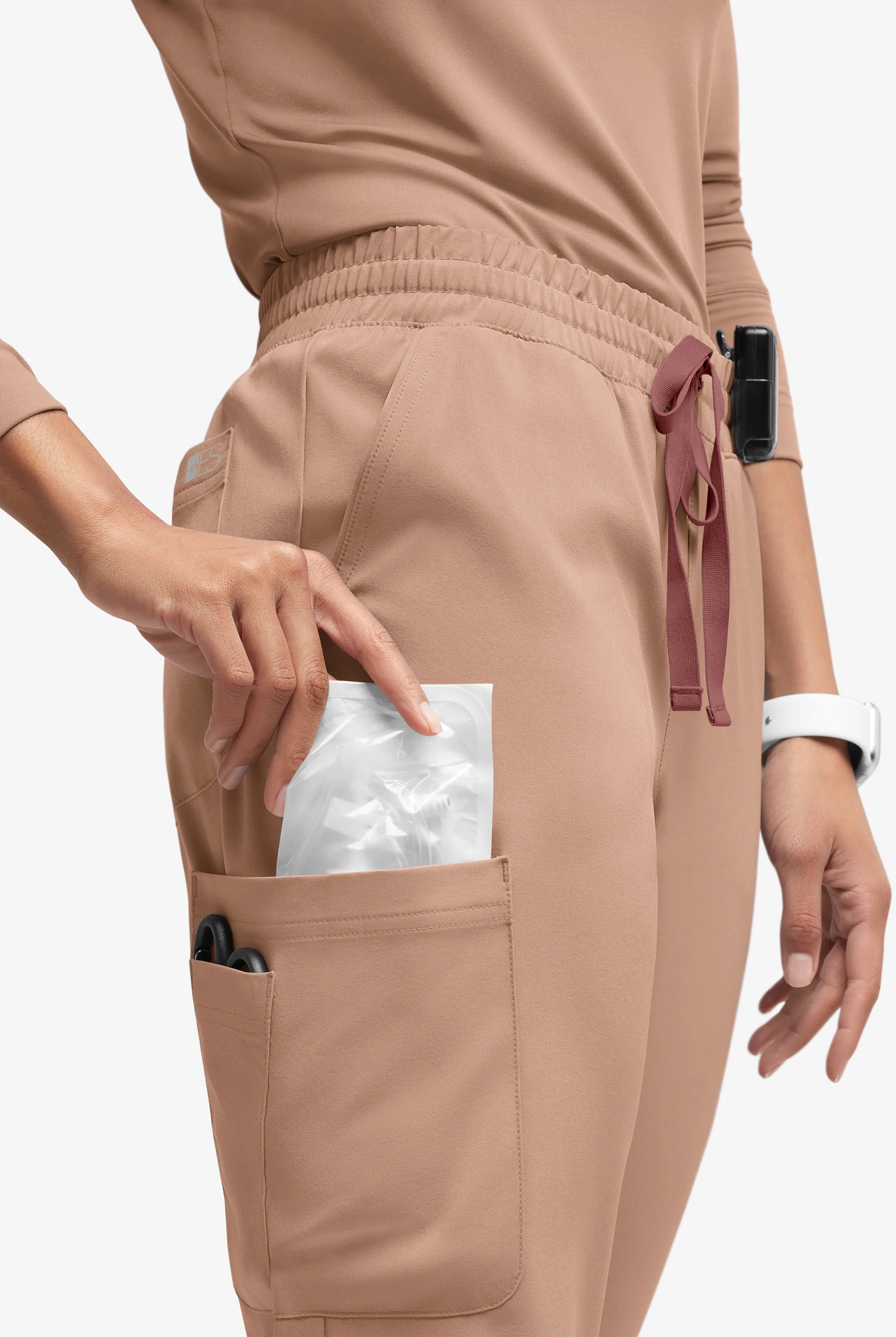 Easy STRETCH Naya Women&rsquo;s Natural Waist 6-Pocket Straight Leg Scrub Pants