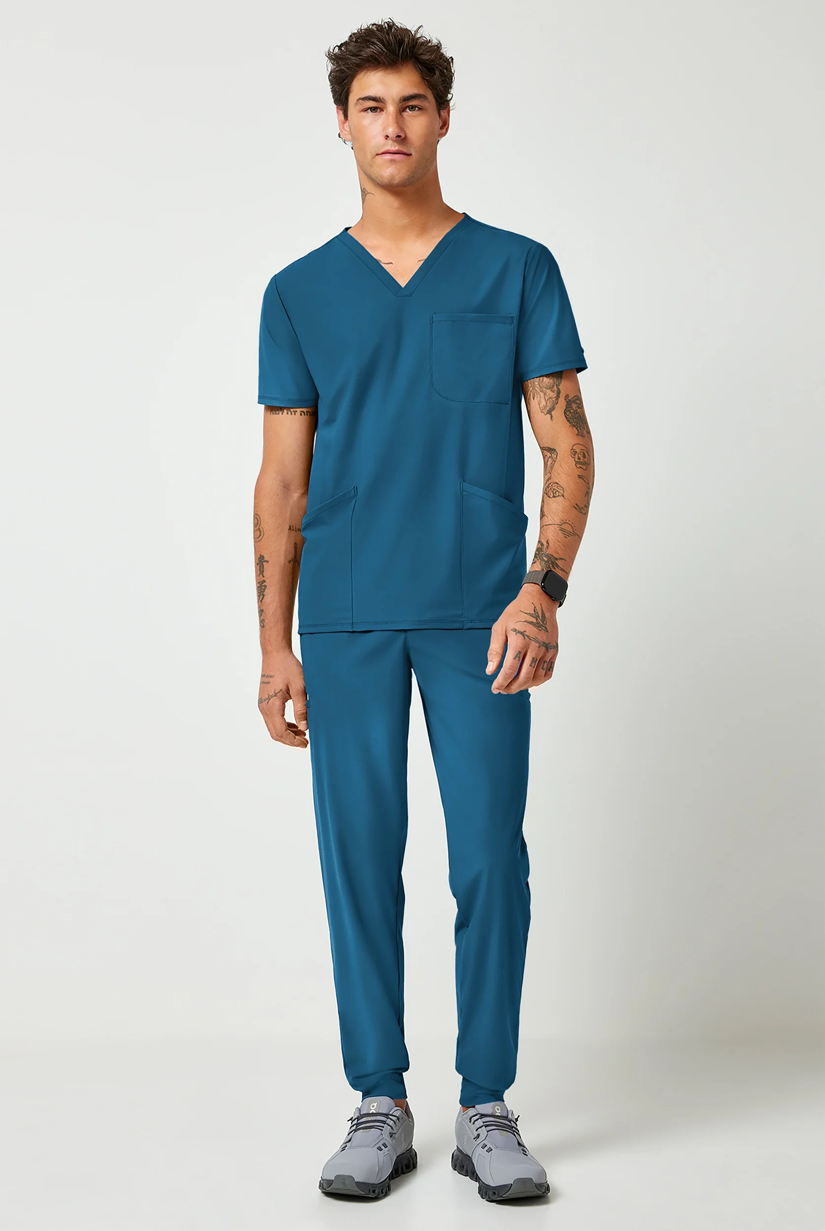 Infinity Pursuit Men's 3-Pocket STRETCH V-Neck Scrub Top