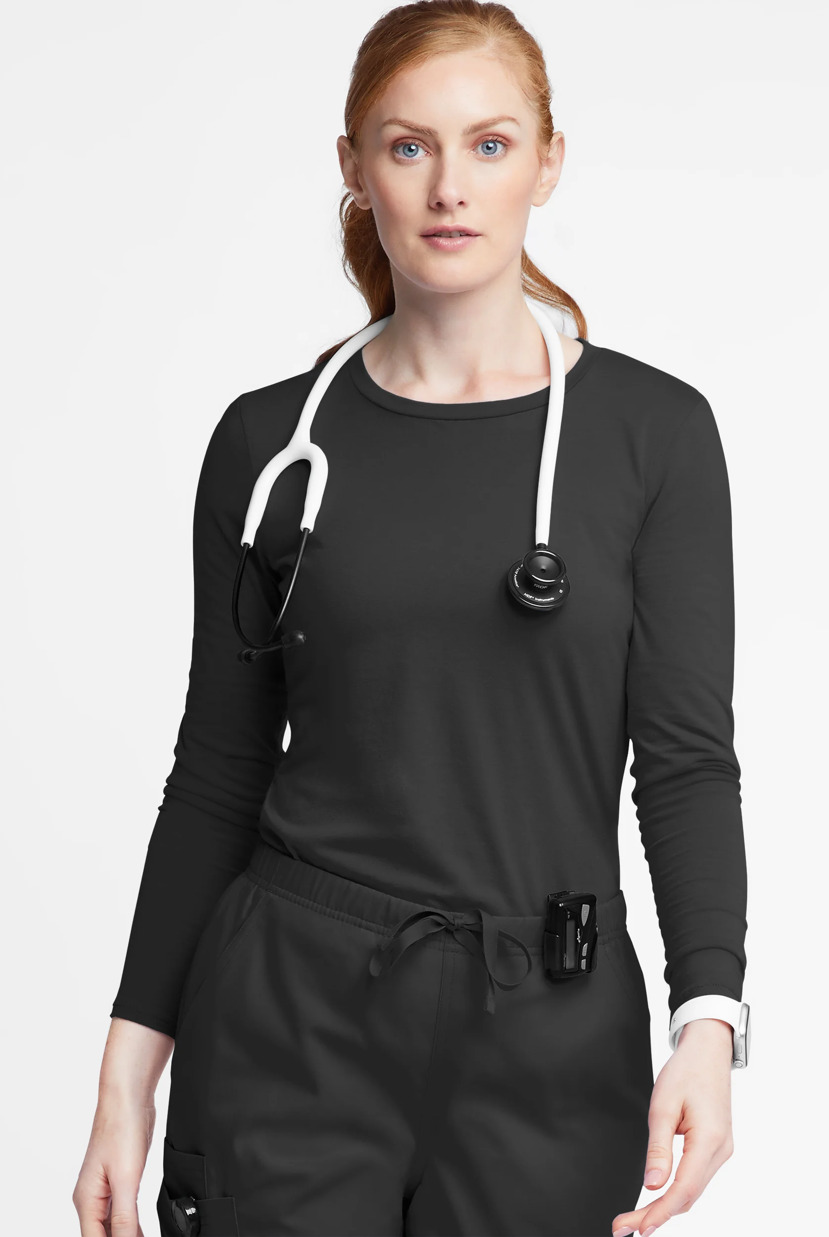 Butter-Soft Originals Women's STRETCH Cotton-Rich Long Sleeve Crew Neck Knit Underscrub