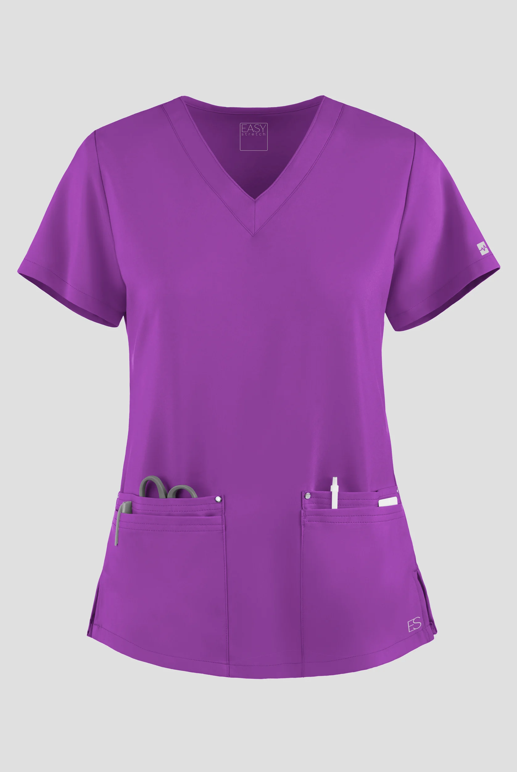 Easy STRETCH Lina Mitered Women's 4-Pocket V-Neck Scrub Top