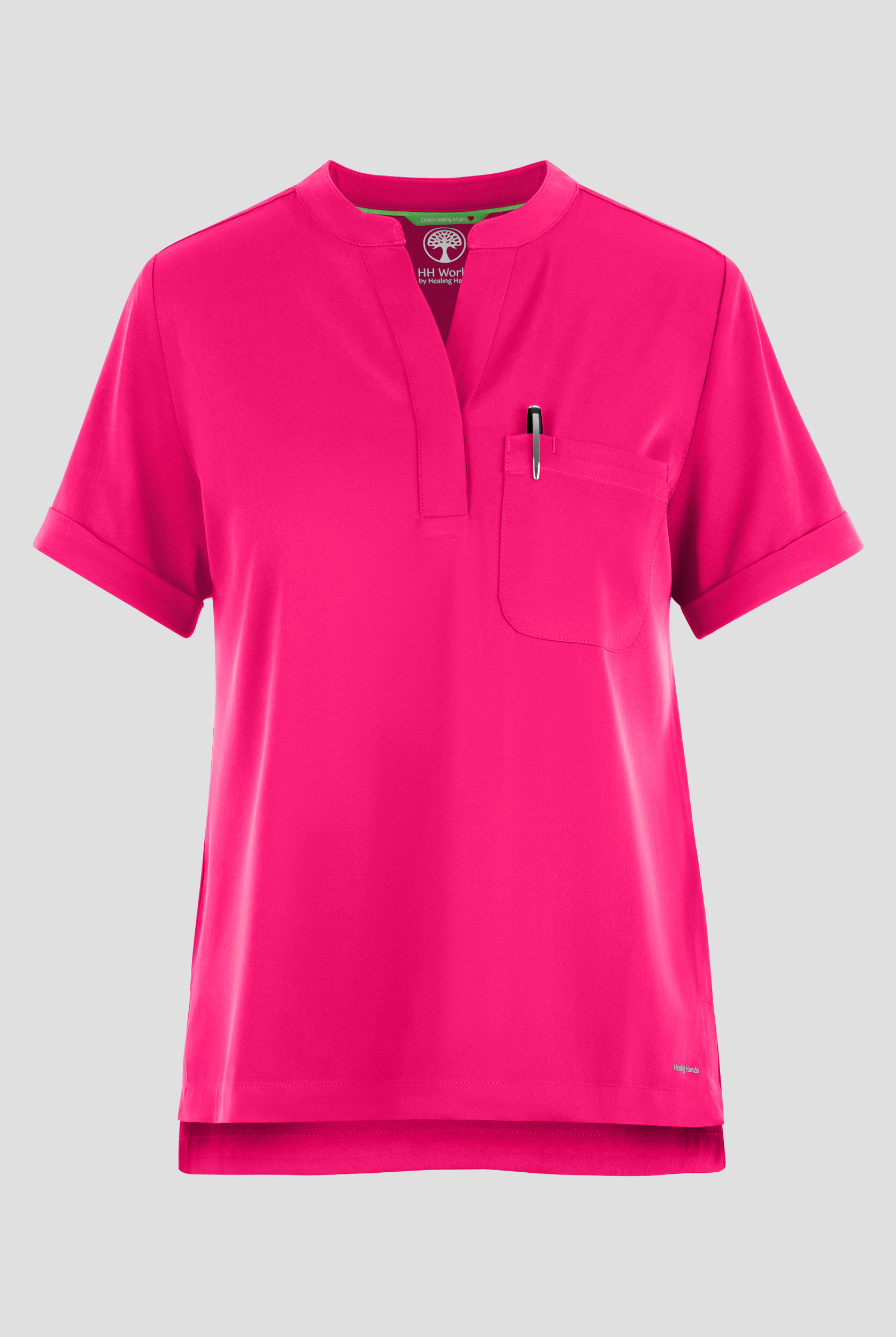 Blusa m&eacute;dica HH Works by Healing Hands Macy STRETCH con cuello mao y 1 bolsillo para mujer