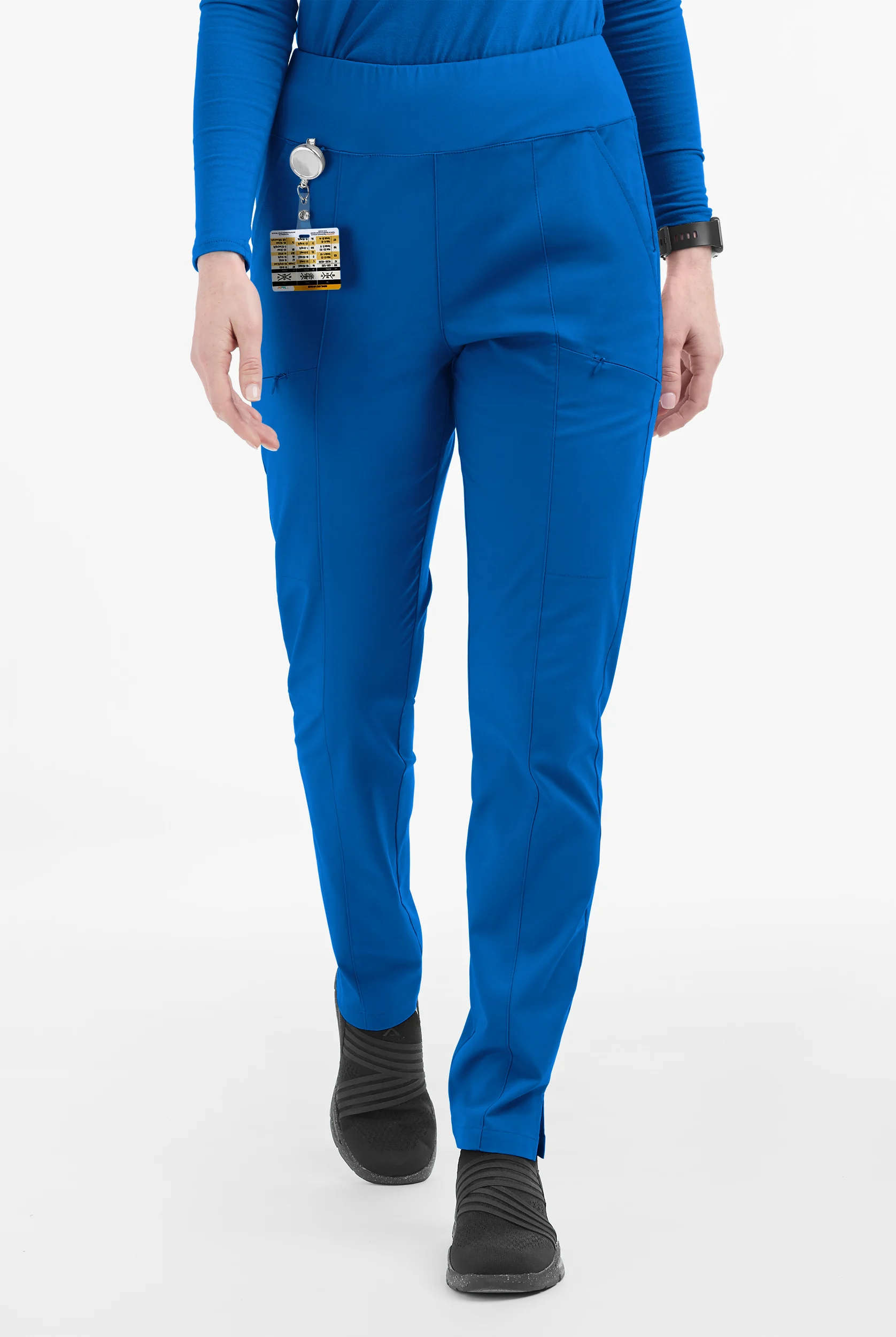 Butter-Soft STRETCH Women's 6-Pocket High Waisted Slim Leg Yoga Scrub Pants