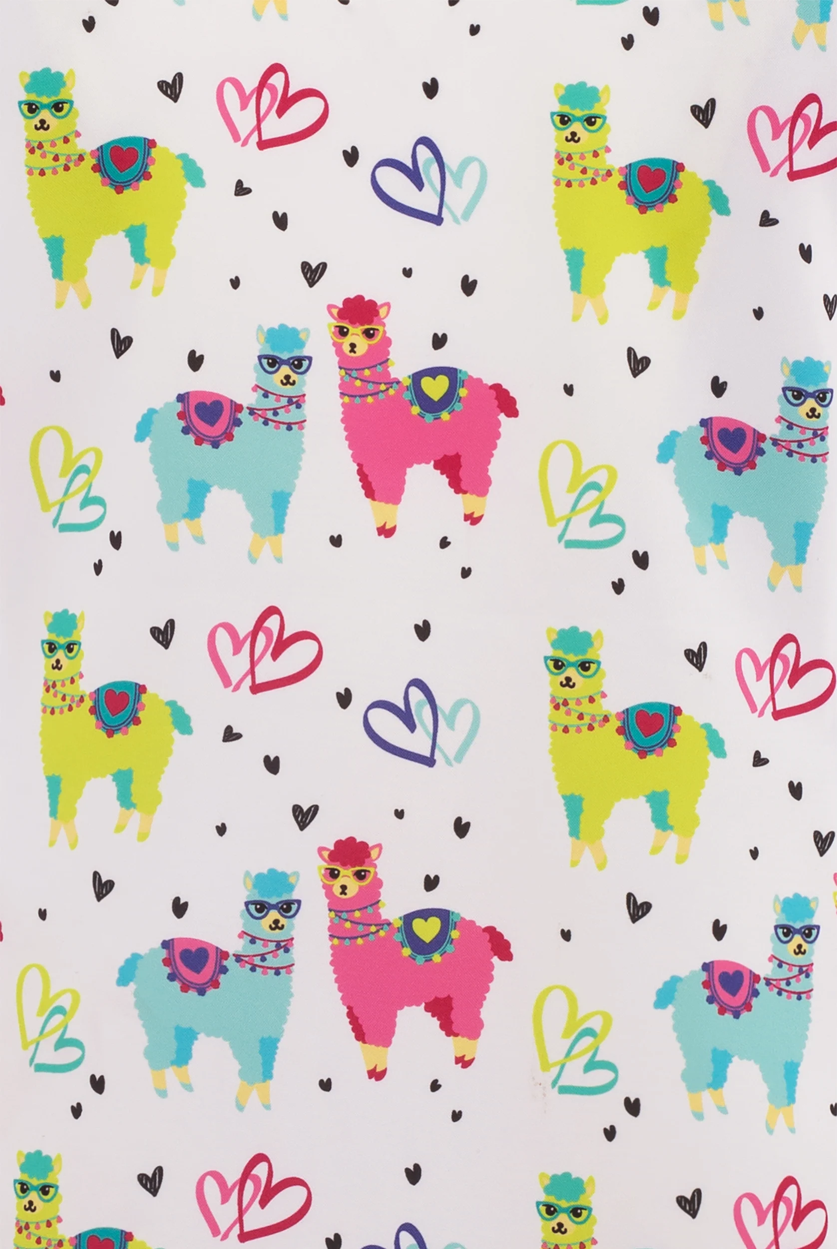 Maevn Llama Momma Hearts Women's 3-Pocket V-Neck Print Scrub Top