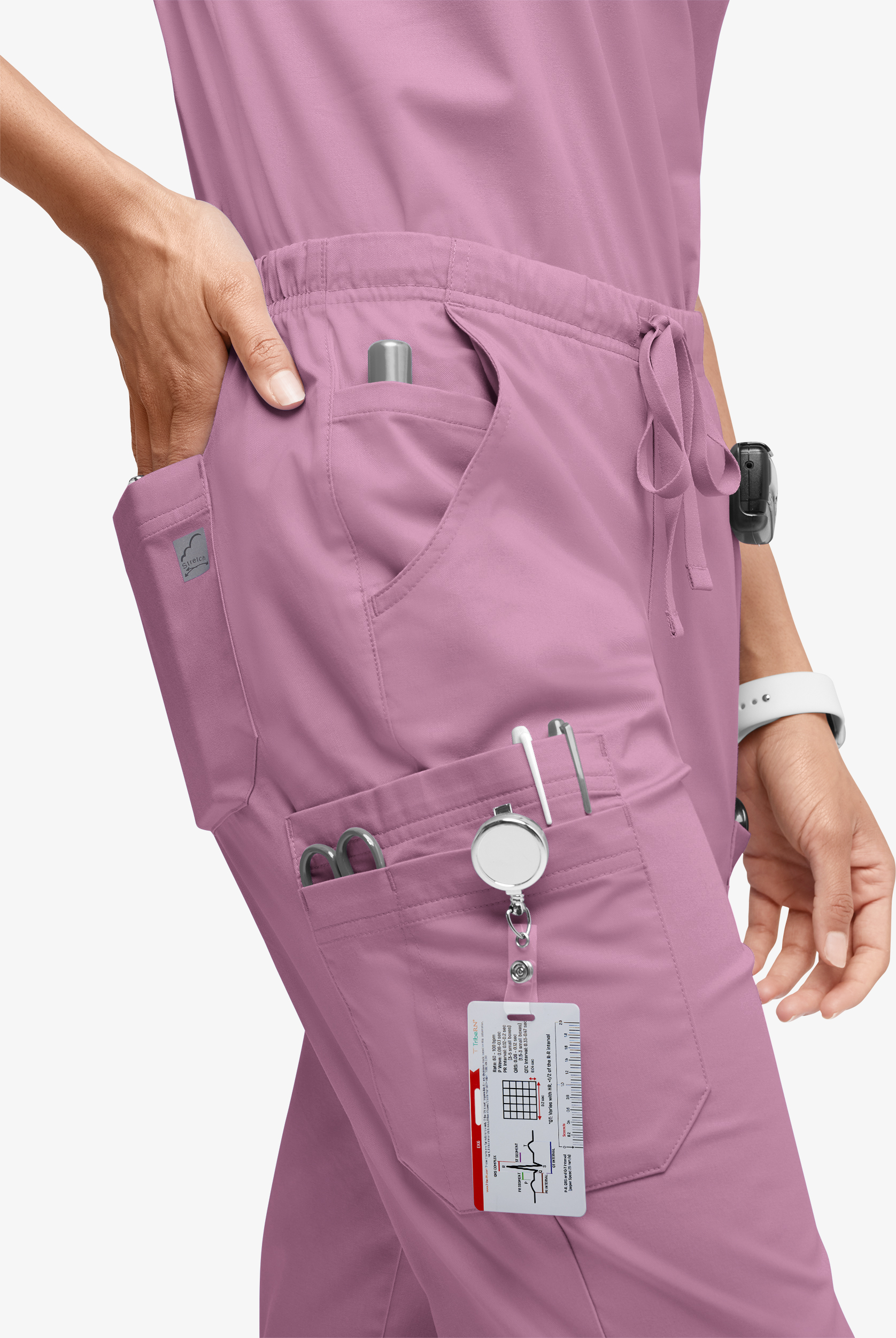 Butter-Soft STRETCH Women’s 10-Pocket Mid Rise Straight Leg Scrub Pant - Tall