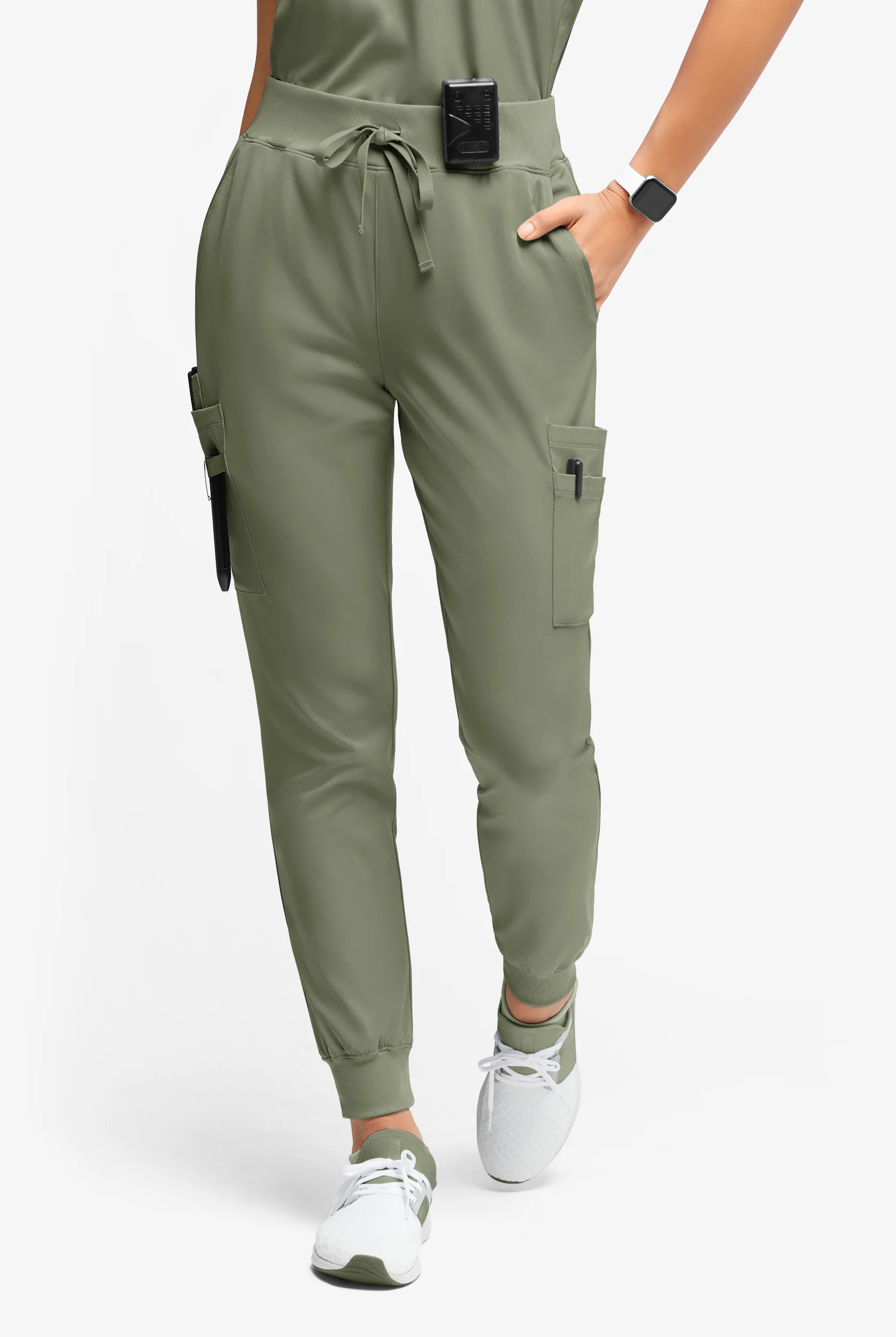 WhisperLite YARA Women's 10-Pocket Cargo Jogger Scrub Pants - Tall