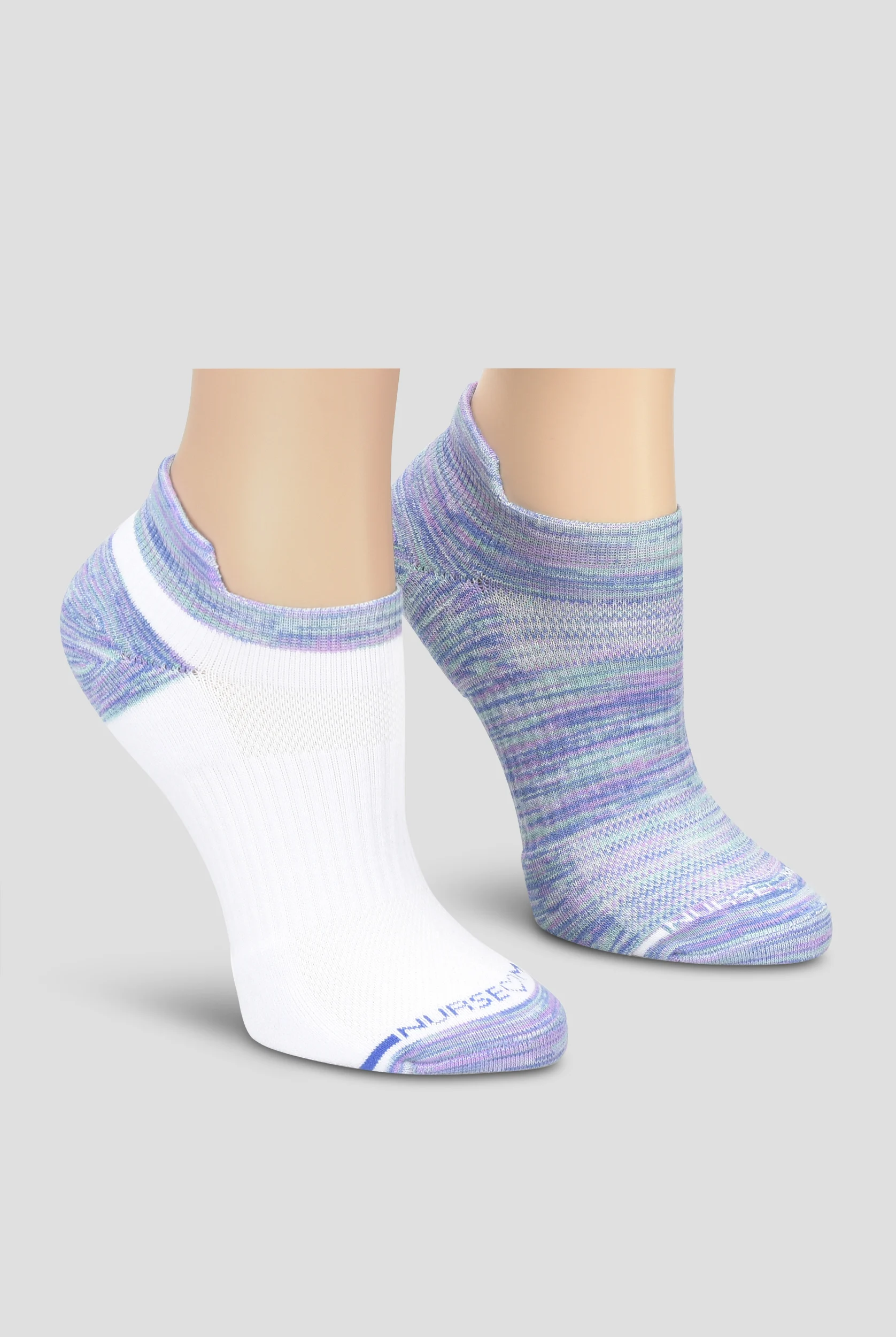 Paquete con 2 pares de calcetines tobilleros Nurse Mates Space Dye Aqua Breeze para mujer