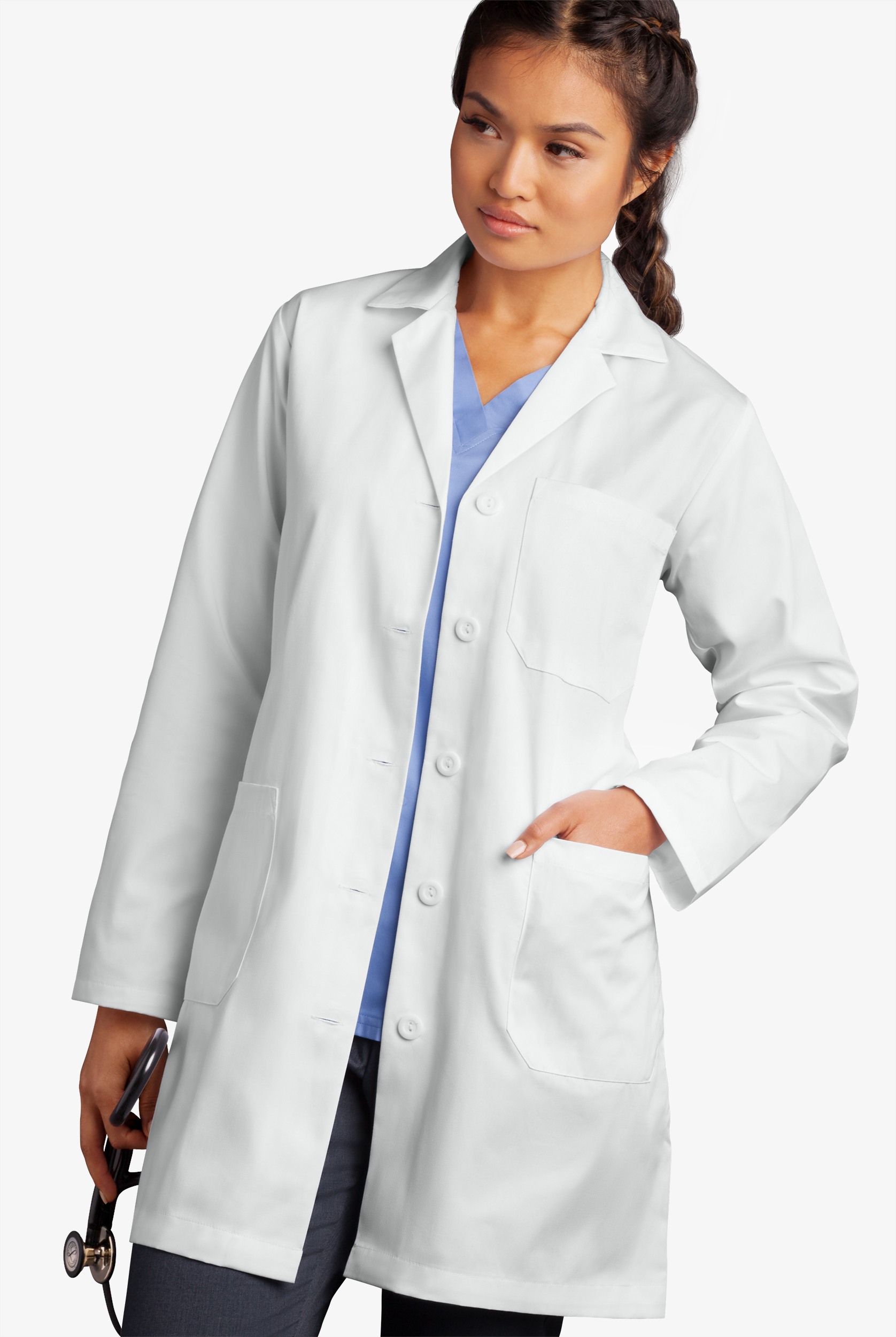 UA Woman's 3-Pocket Notched Collared Scrub Lab Coat