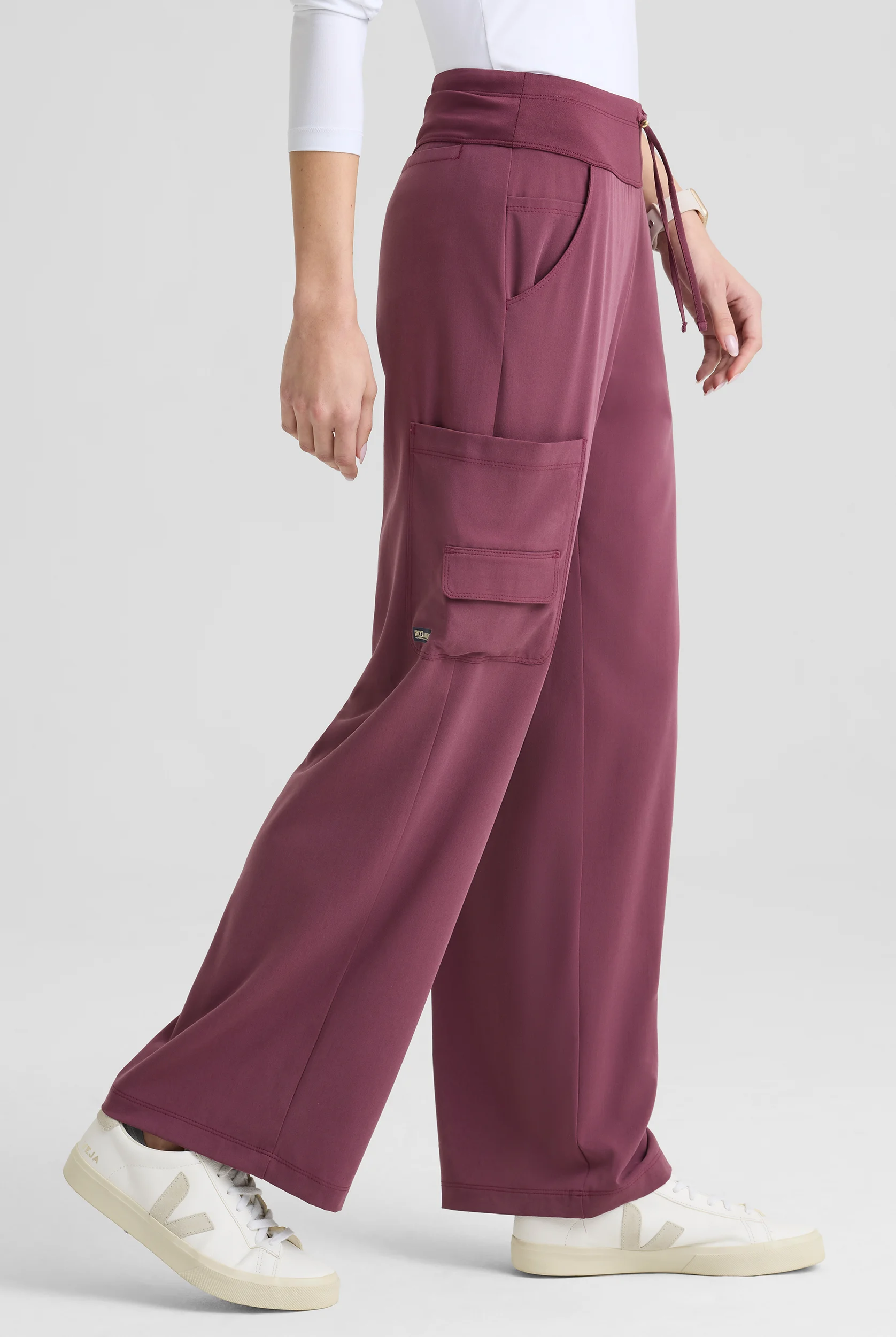 Grey's Anatomy by Barco Cultivate Aria Women's 6-Pocket STRETCH Drawstring Wide Leg Scrub Pants