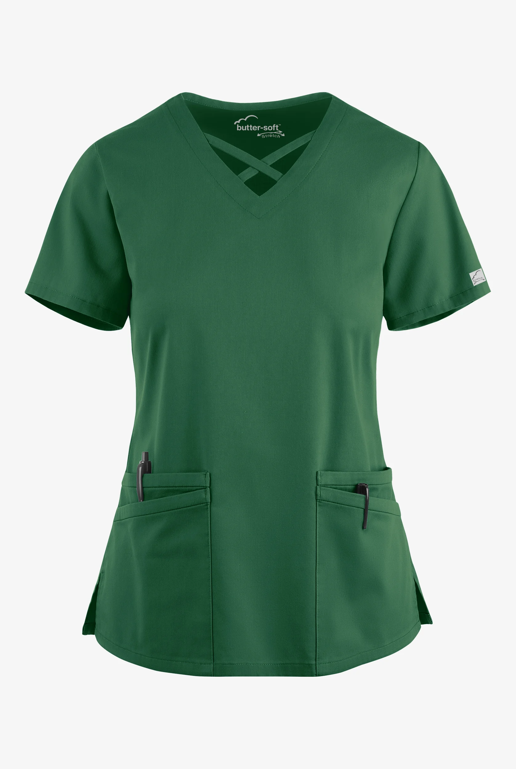 Butter-Soft STRETCH Women's 4-Pocket Crisscross Scrub Top
