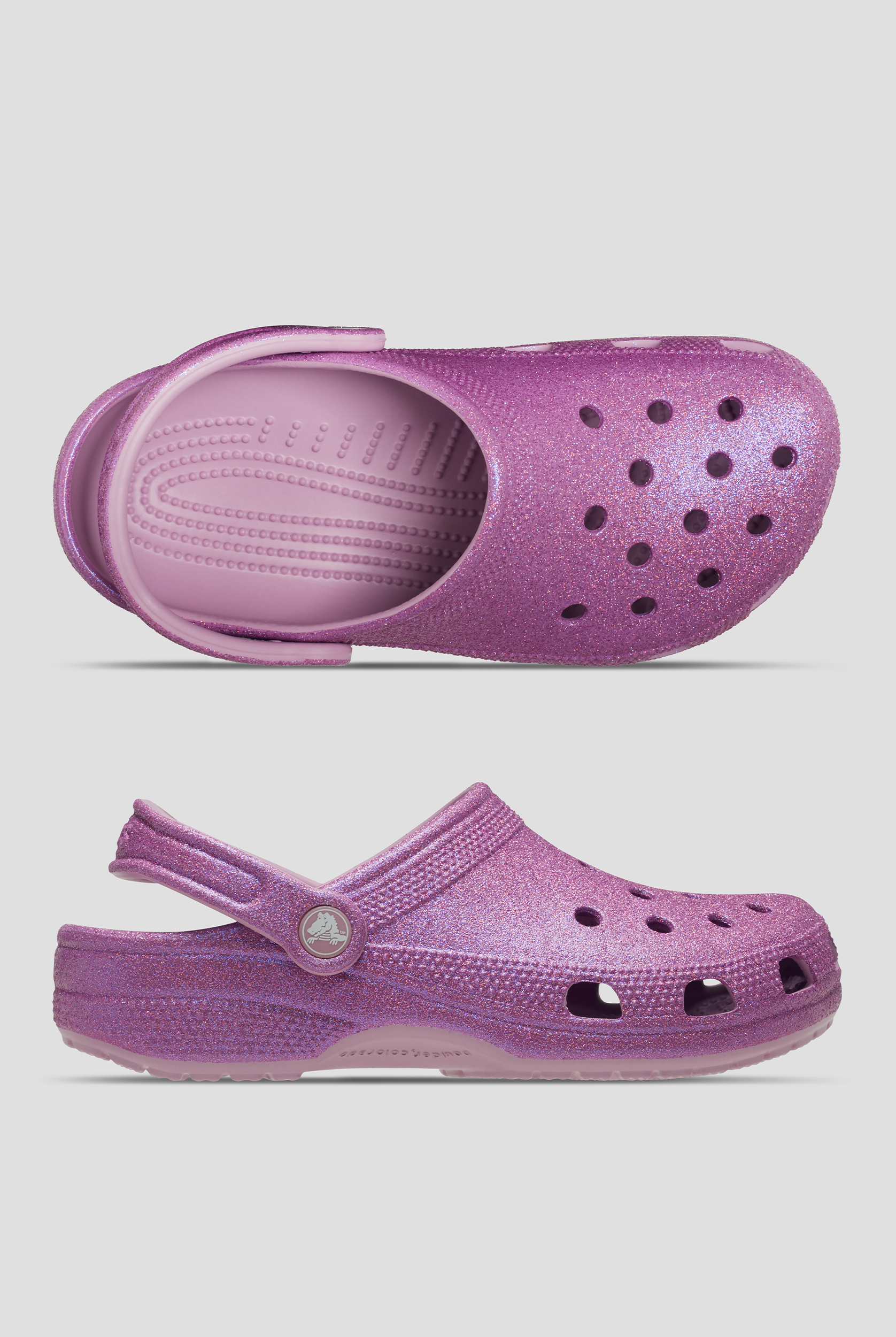 Crocs™ Womens Classic Hydrangea Iridescent Glitter Clog