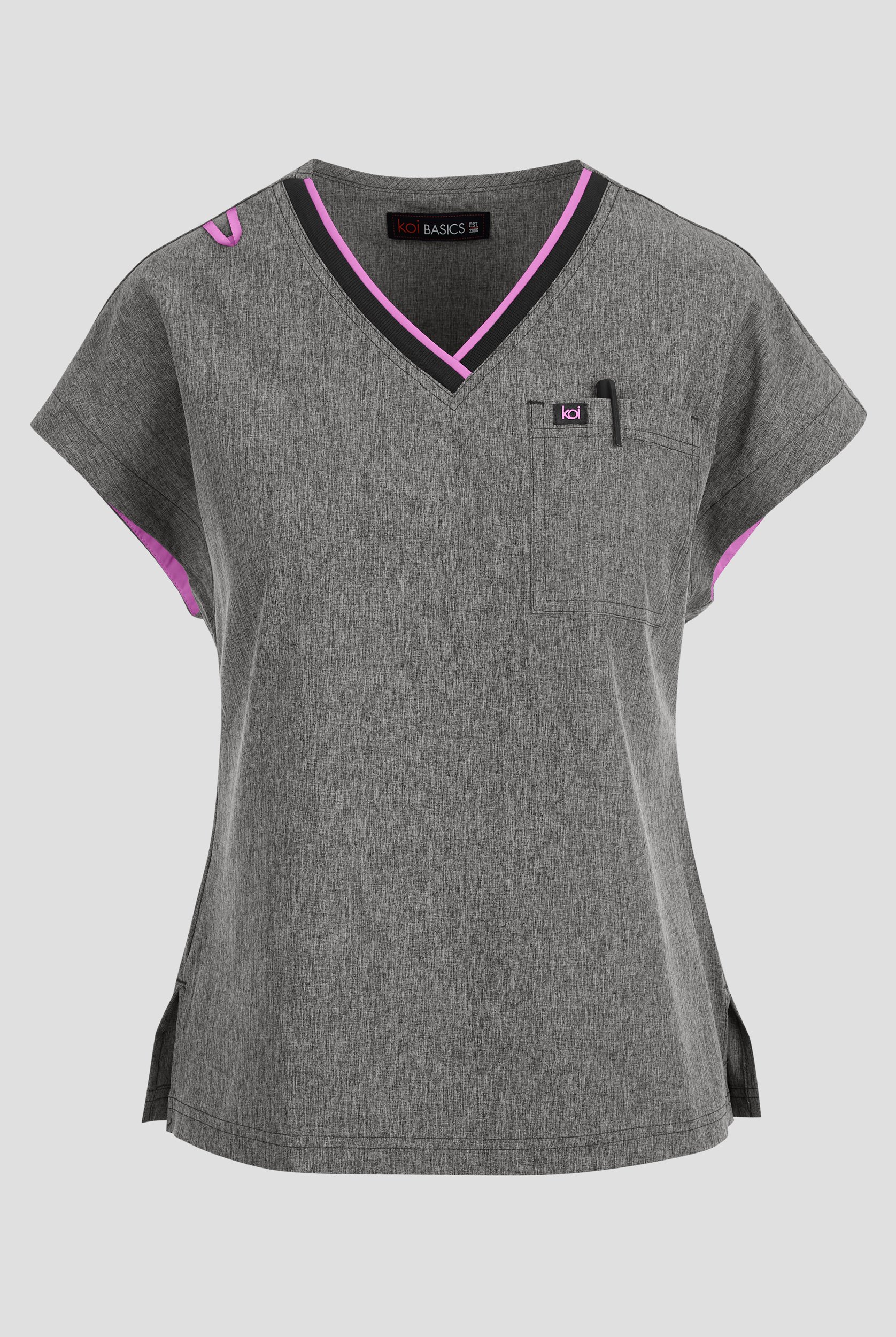 Blusa m&eacute;dica koi Basics Mckenna STRETCH con cuello en V y 1 bolsillo para mujer