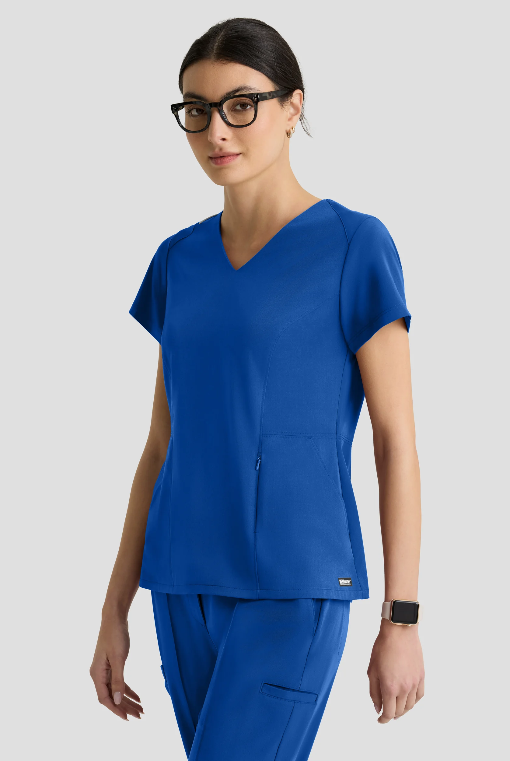Grey's Anatomy by Barco Cultivate Spring Women's 3-Pocket STRETCH Peplum V-Neck Scrub Top