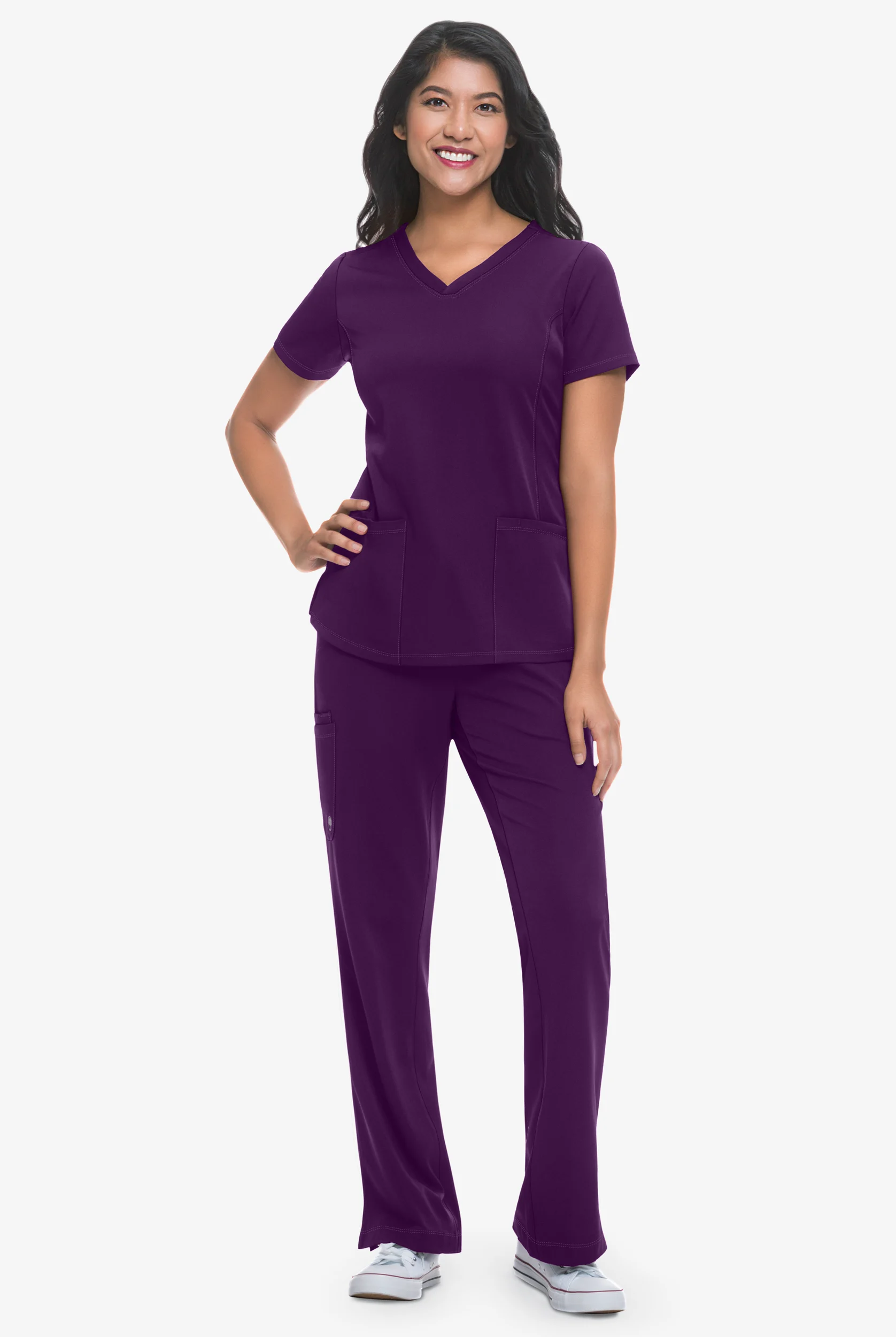 HH Works by Healing Hands Monica Women's 4-Pocket STRETCH V-Neck Scrub Top