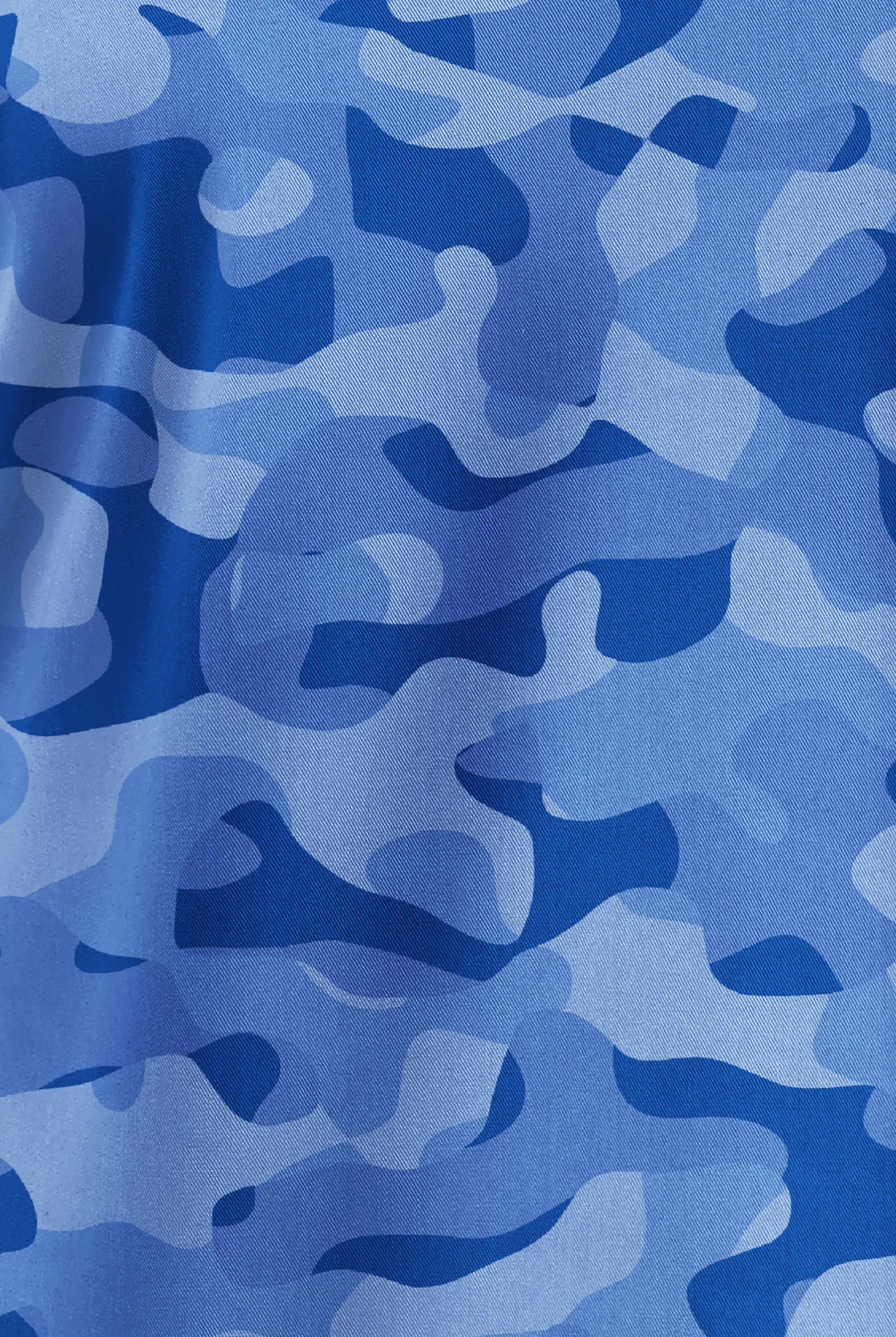 Blusa médica estampada Butter-Soft STRETCH Camo Puzzle Royal con cuello en V y 1 bolsillo para mujer