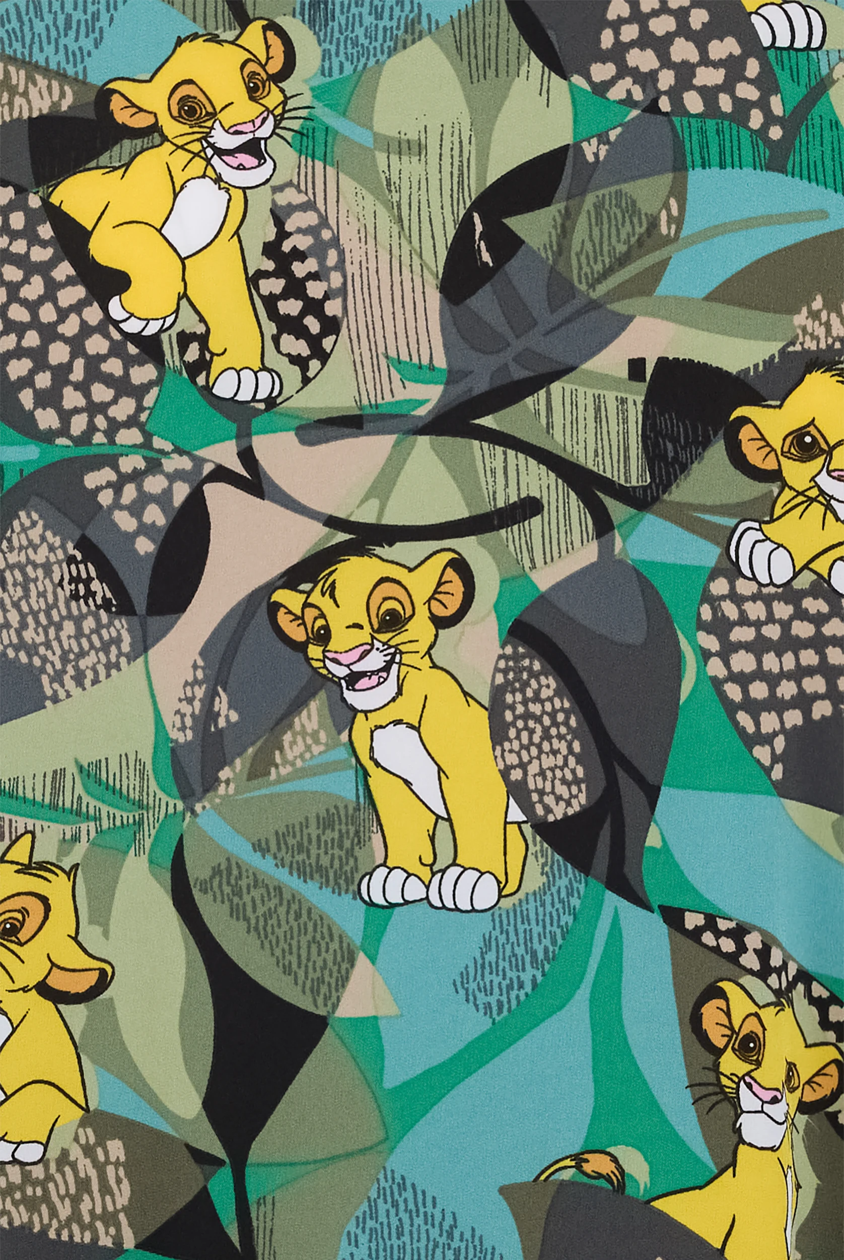 Tooniforms Disney's Tropical Roar Women's 2-Pocket STRETCH V-Neck Print Scrub Top