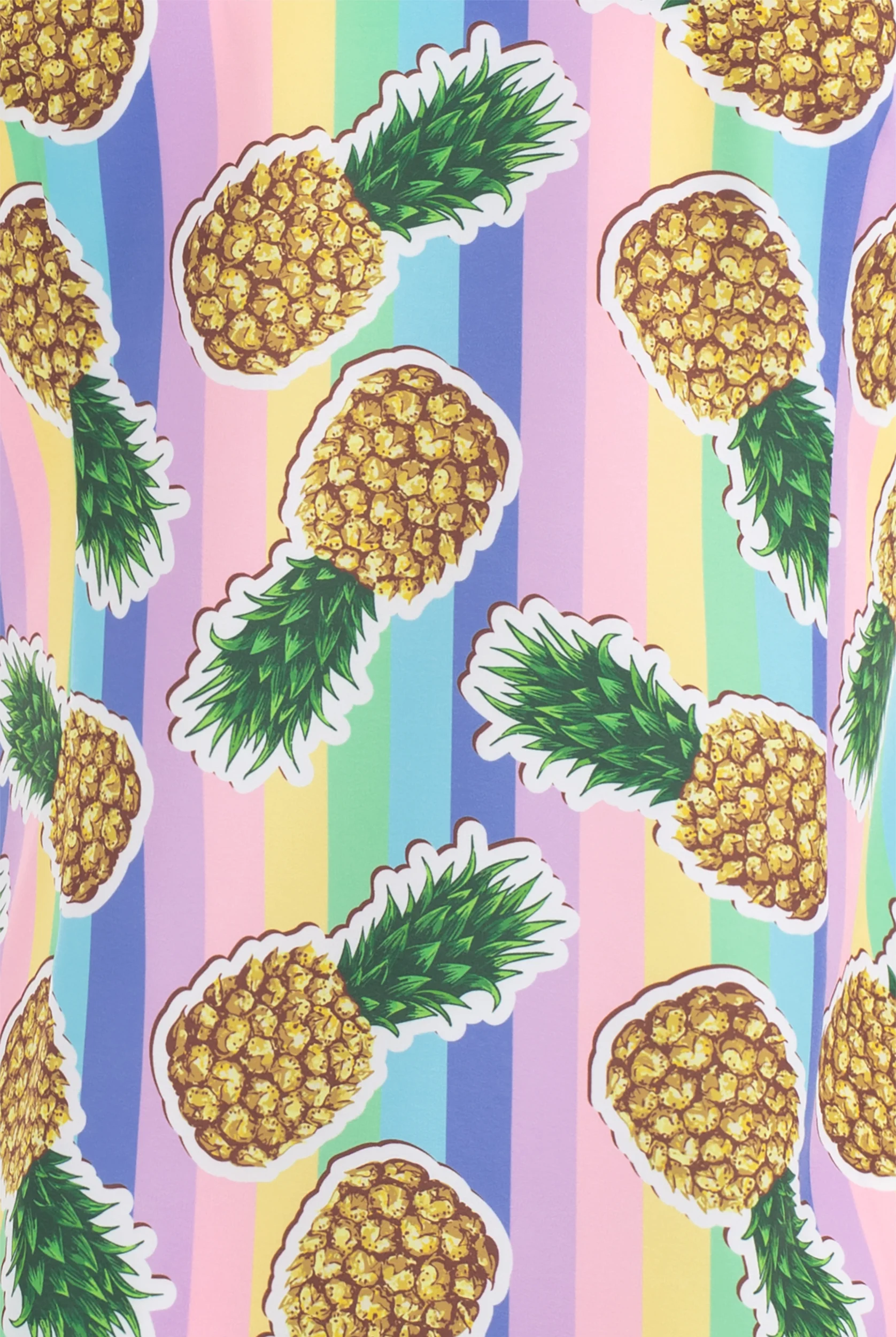 Maevn Mad About Pineapples Women's 3-Pocket STRETCH V-Neck Print Scrub Top