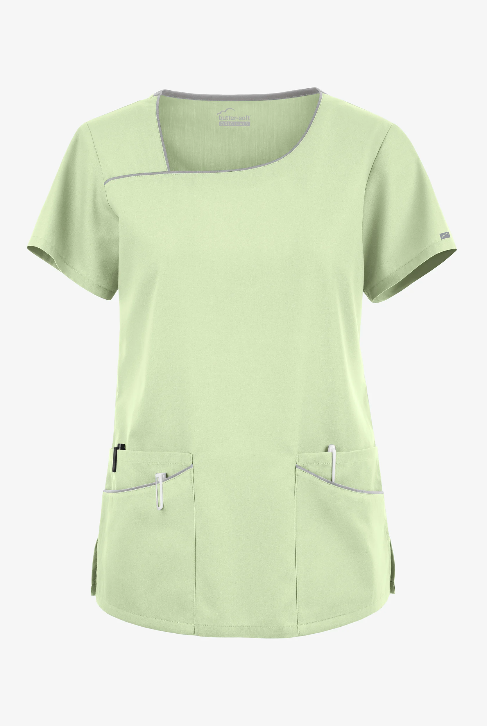 Butter-Soft Originals Women's 4-Pocket Asymmetrical Neck Scrub Top