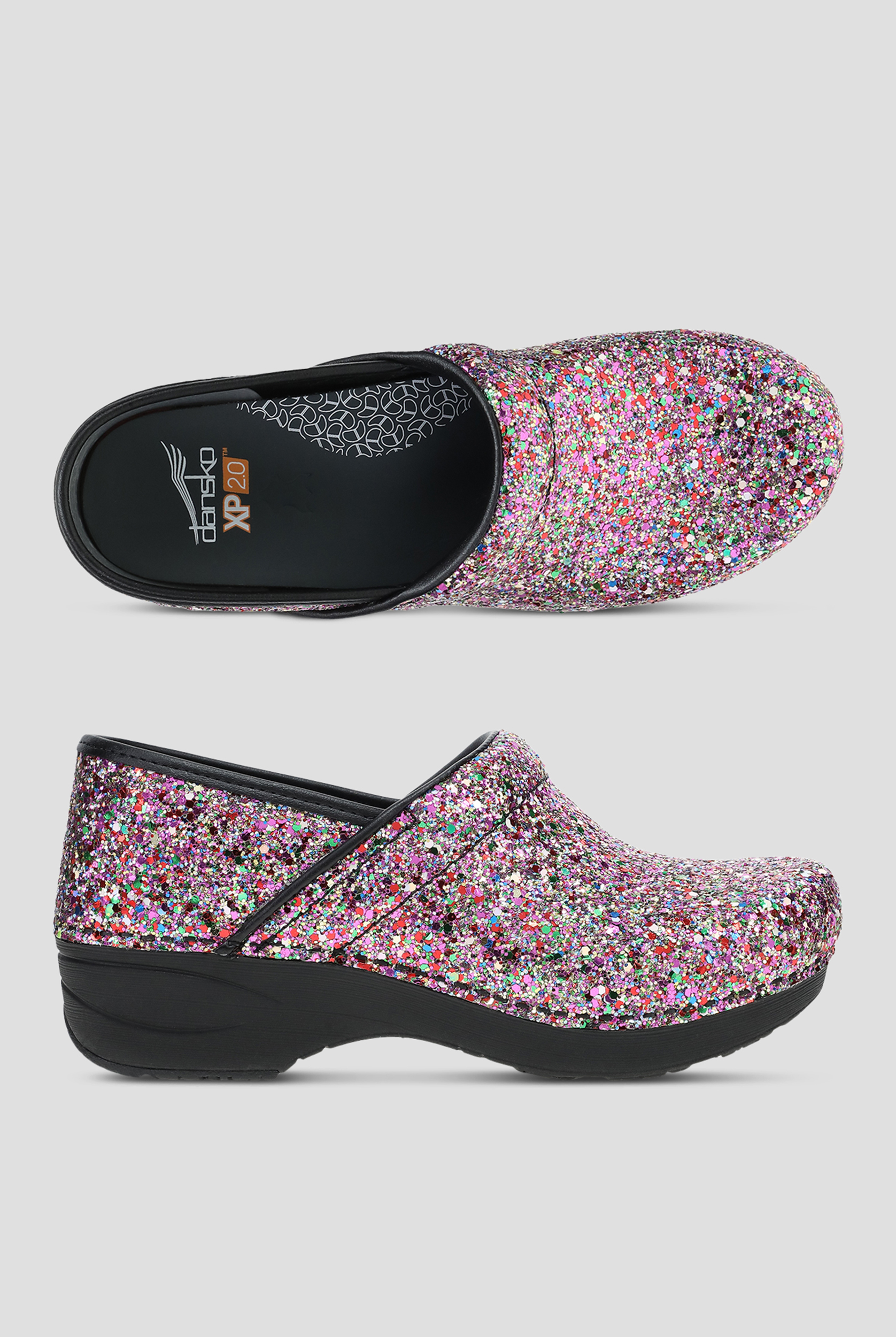 Dansko Women's XP 2.0 Slip Resistant Party Glitter Clogs