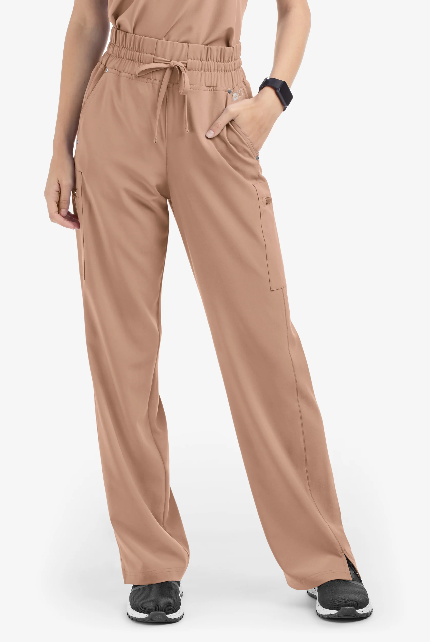 Pantal&oacute;n m&eacute;dico Easy STRETCH Ellie Tall de tiro alto con piernas anchas y 5 bolsillos para mujer
