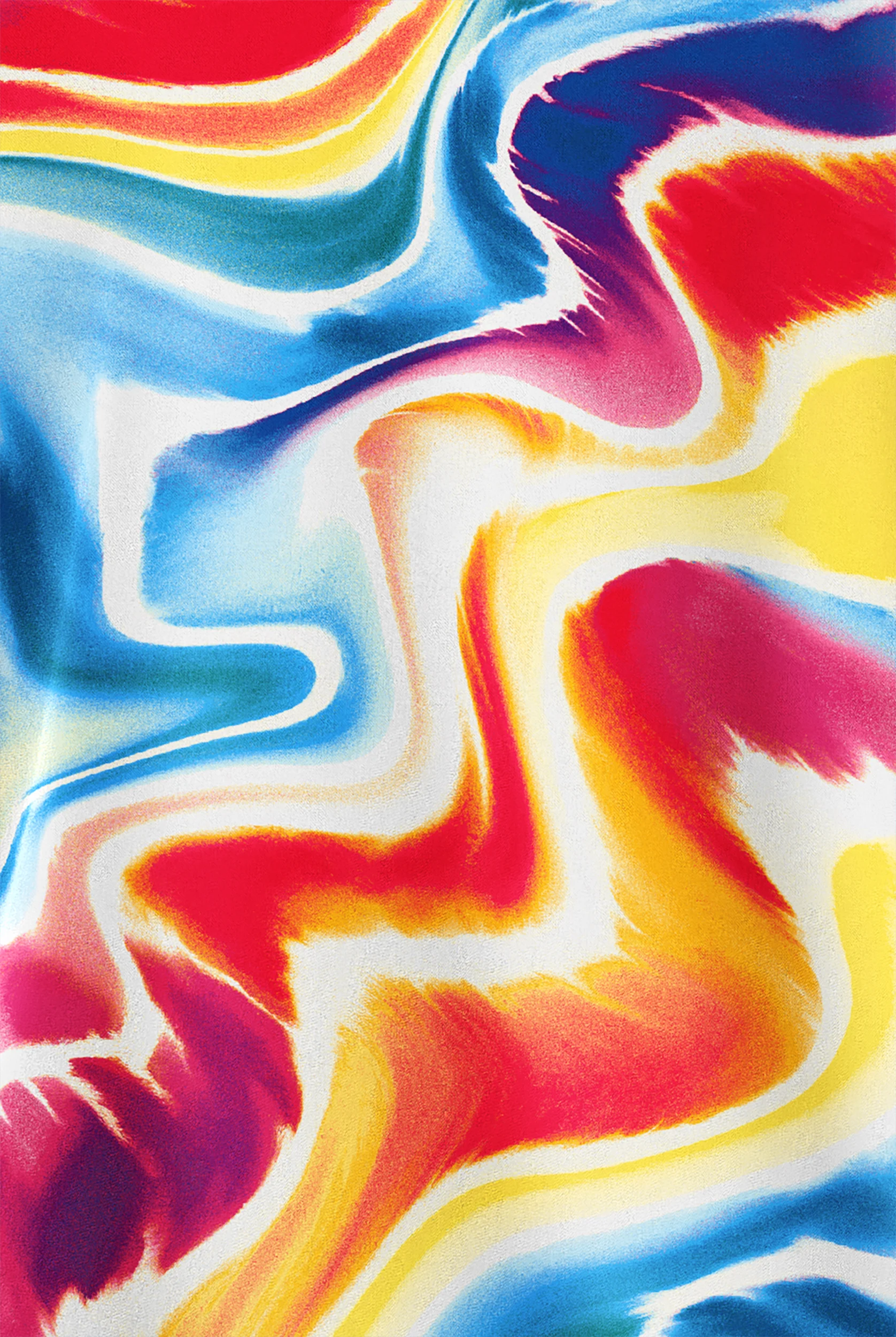 Butter-Soft STRETCH Pride Lights White Women's 2-Pocket V-Neck Print Scrub Top