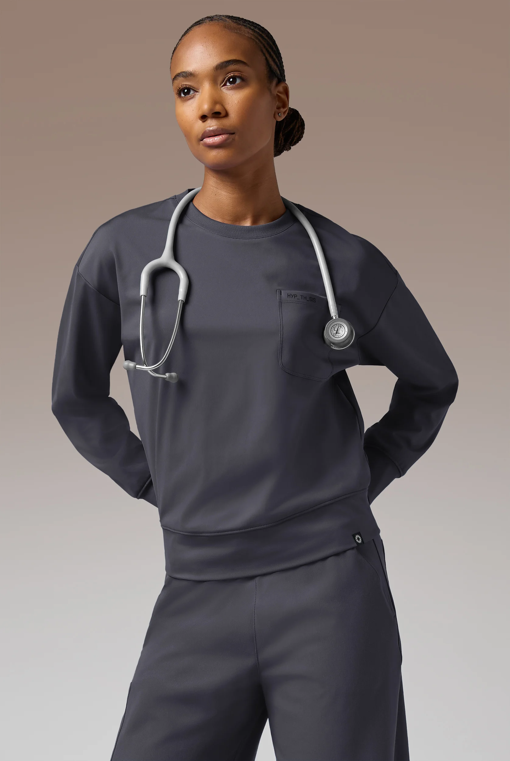 Hypothesis Omni Base Women's Knit Crew Neck Scrub Pullover