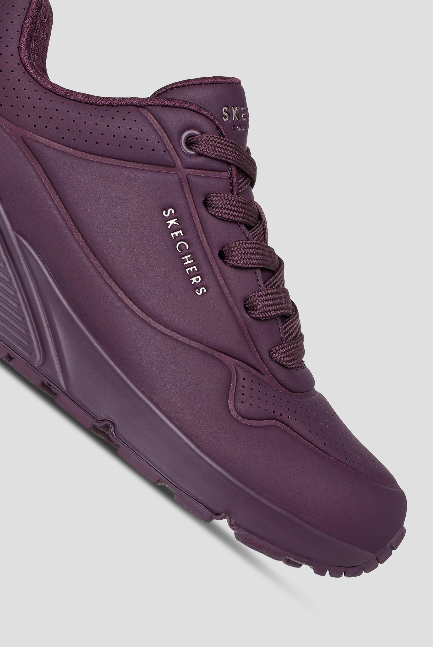 Skechers Street Burgundy Dura Leather Uno Athletic Lace Up Shoes