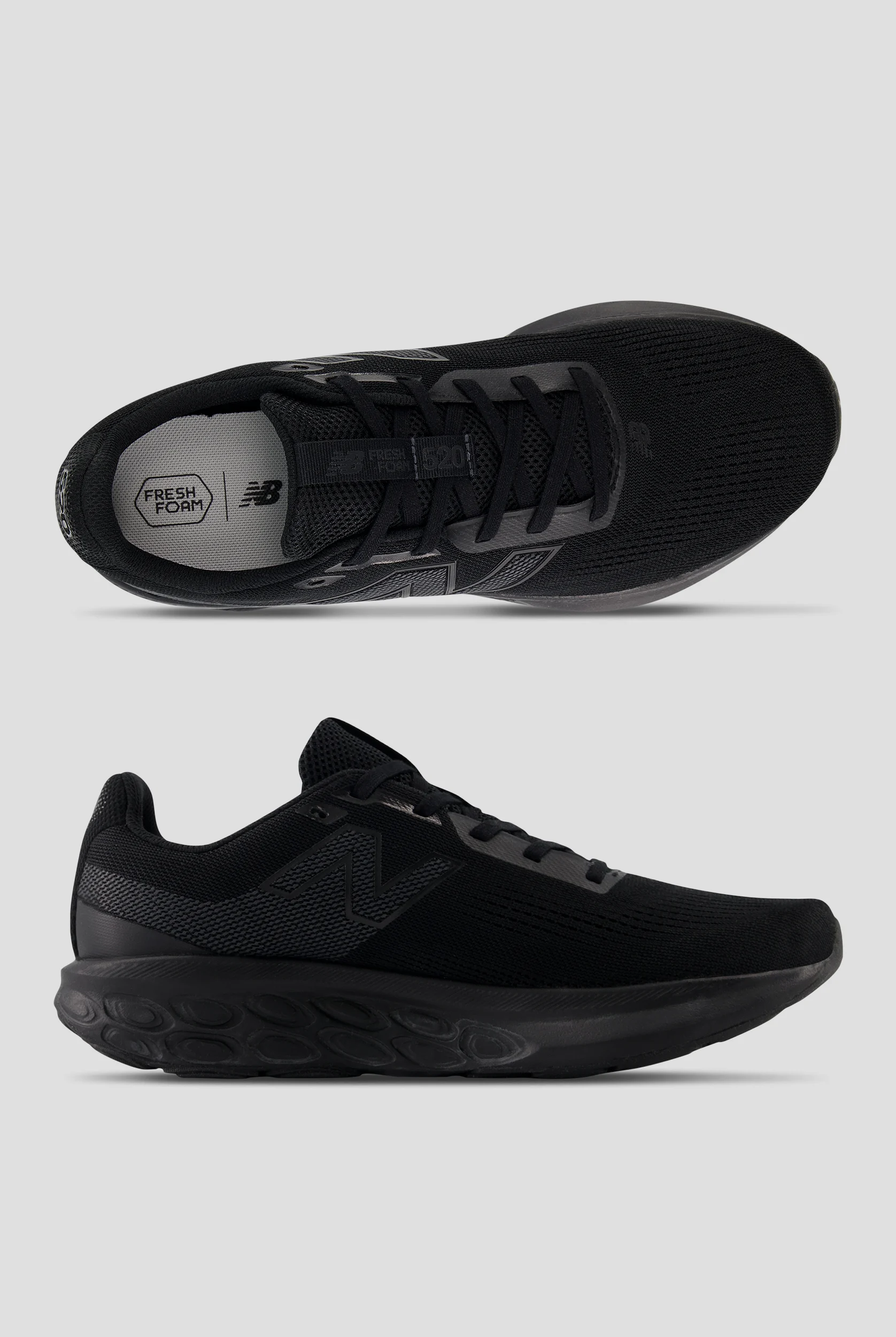 New Balance Men's 520v9 Black / Black / Phantom Athletic Lace Up Shoes