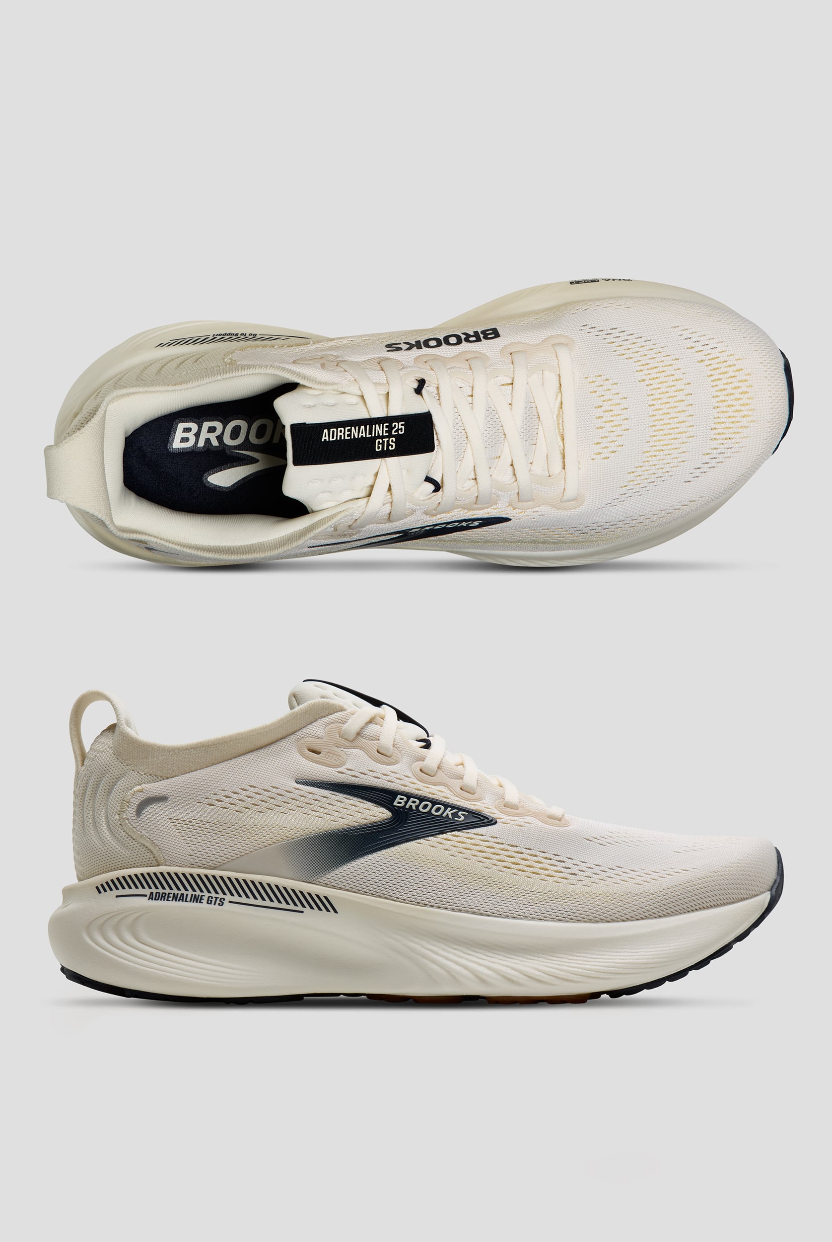 Brooks Men's Adrenaline GTS 25 Arctic Wolf/Rutabaga/Navy Athletic Lace Up Shoes