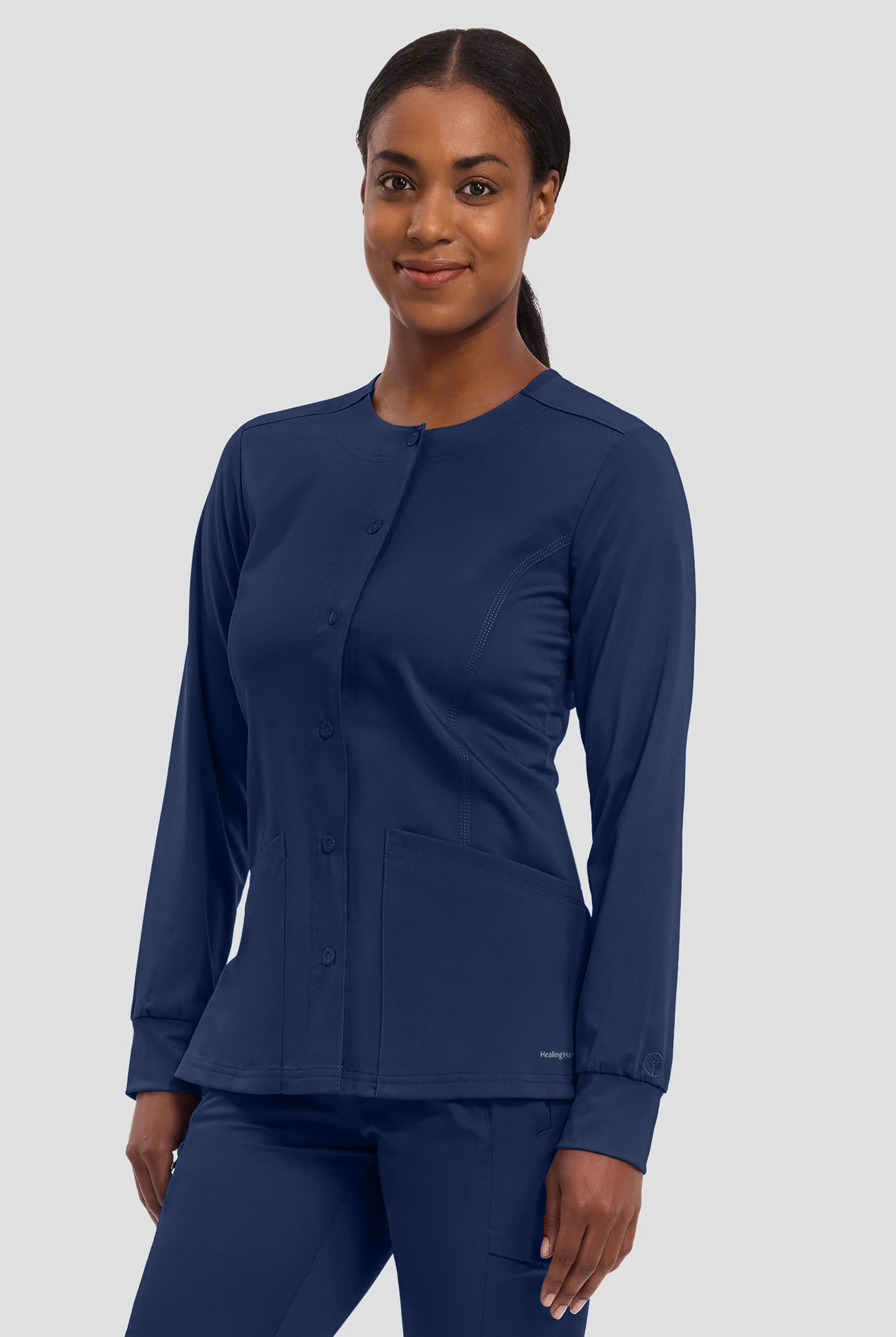 Healing Hands Purple Label Daisy Women's 4-Pocket STRETCH Scrub Jacket