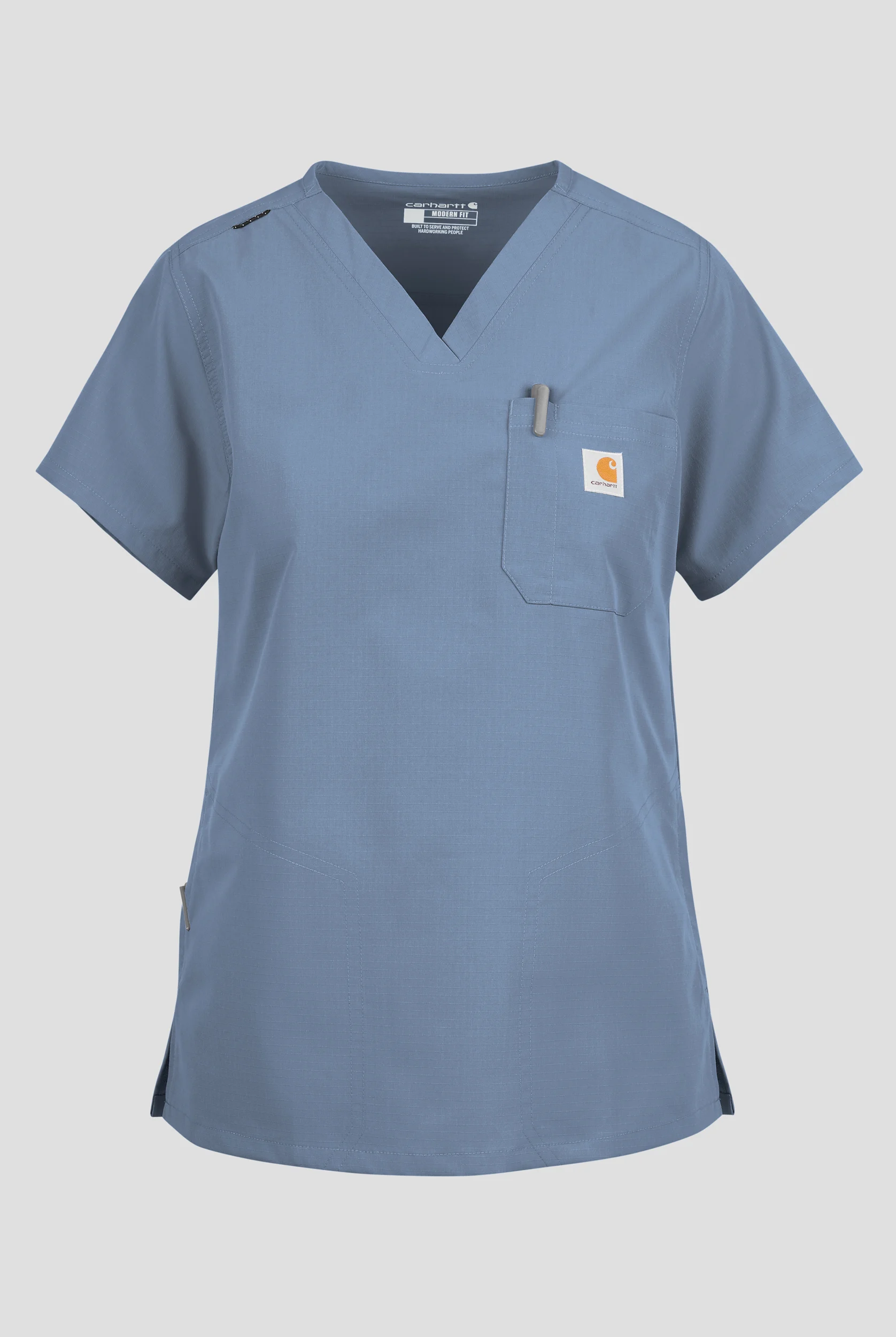 Blusa m&eacute;dica Carhartt FLD & RSCU Rugged Flex STRETCH con cuello en V y 4 bolsillos para mujer