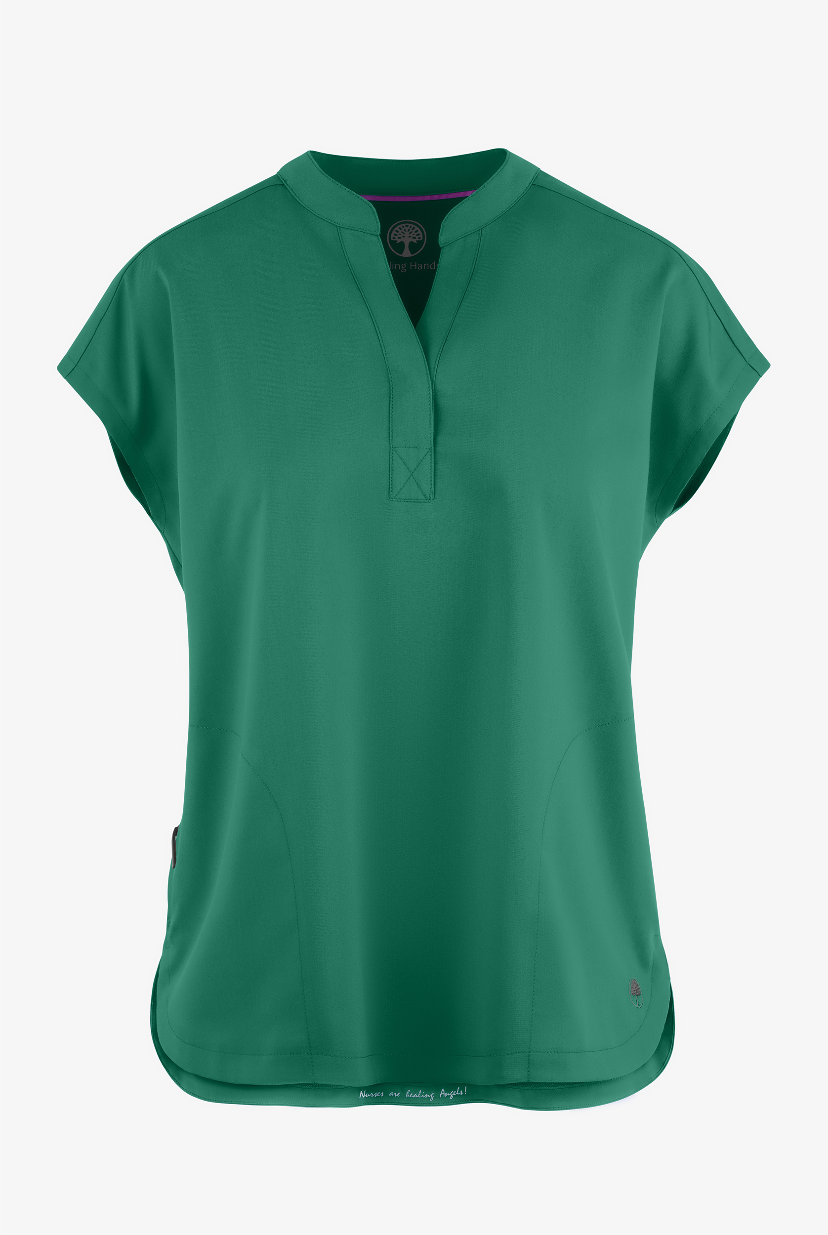 Healing Hands Purple Label Journey Women's 2-Pocket STRETCH Dolman Sleeve Mandarin Collar Scrub Top