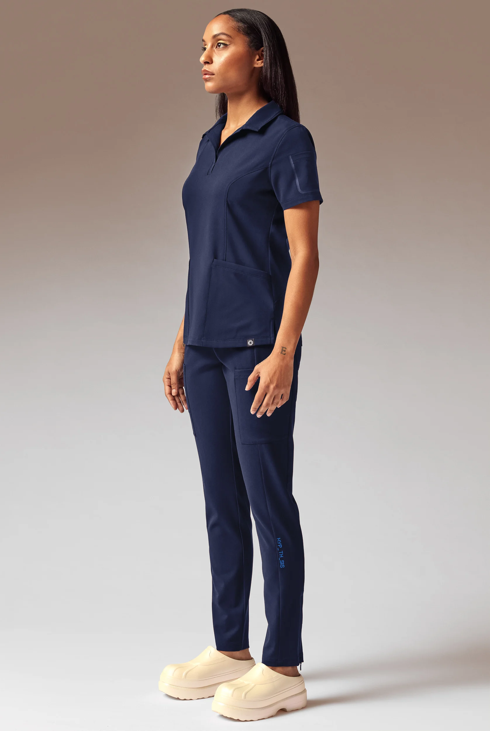 Hypothesis A-S All Situation Women&rsquo;s 3-Pocket Polo Neck Scrub Top