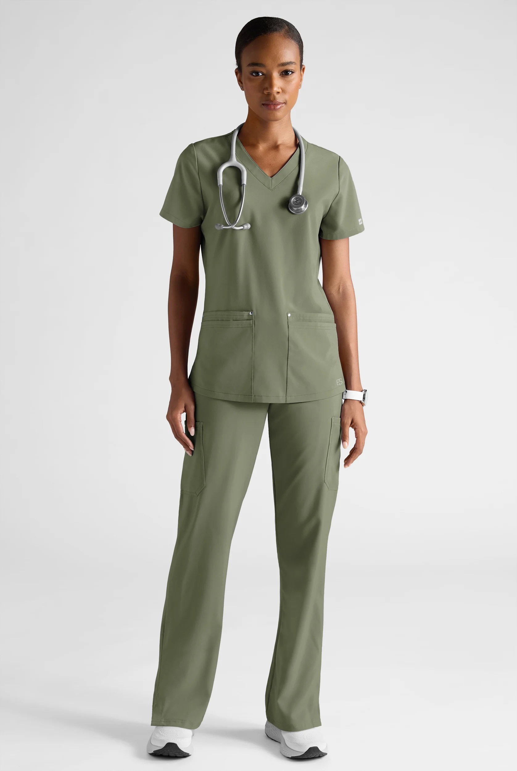 Easy STRETCH Women's 8-Pocket Scrub Set - Petite
