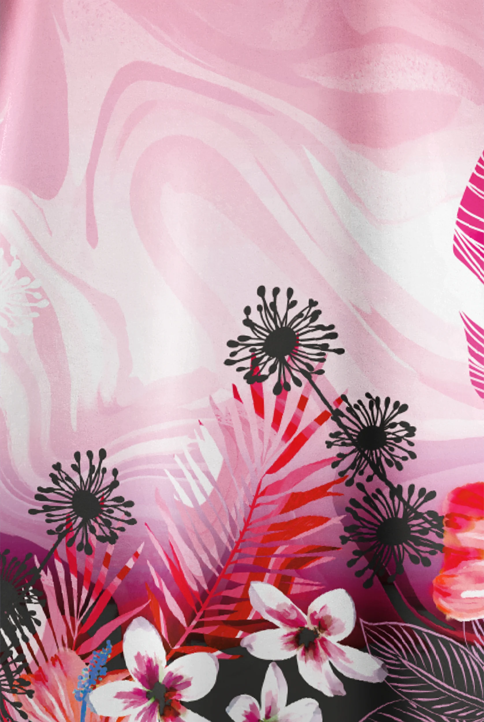 Easy Stretch Honolulu Garden Women's 1-Pocket Scallop Neck Tuck-In Printed Scrub Top