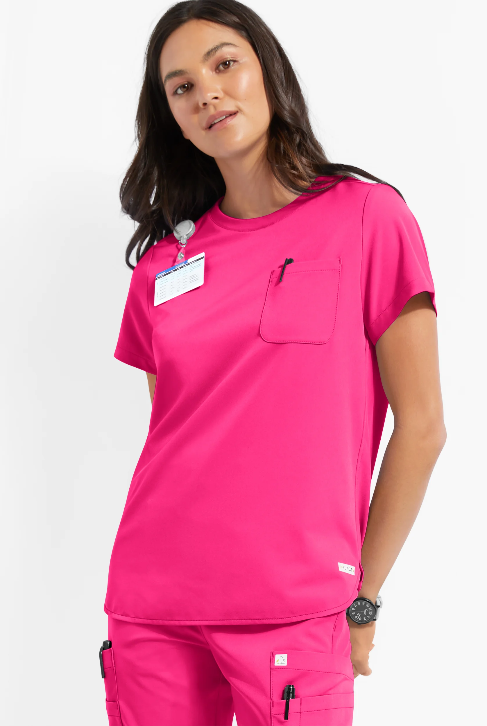 ReSurge Citrine Women's 1-Pocket Crew Neck Tuck In / Wear Out Scrub Top