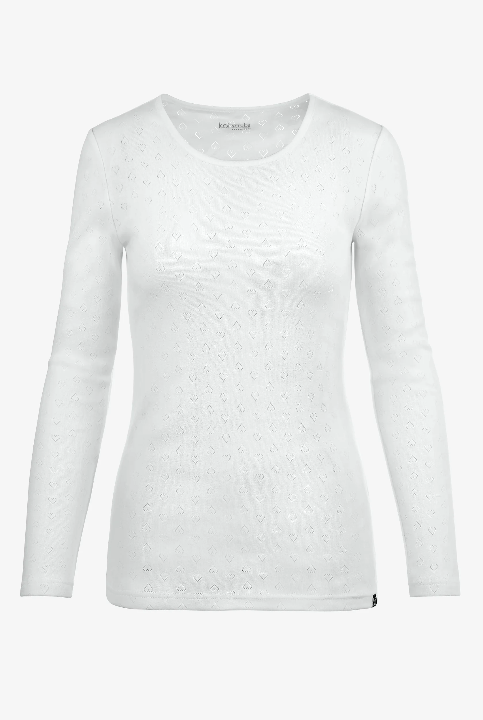 koi Essentials Rohan Women's Heart Pointelle Long Sleeve Underscrub
