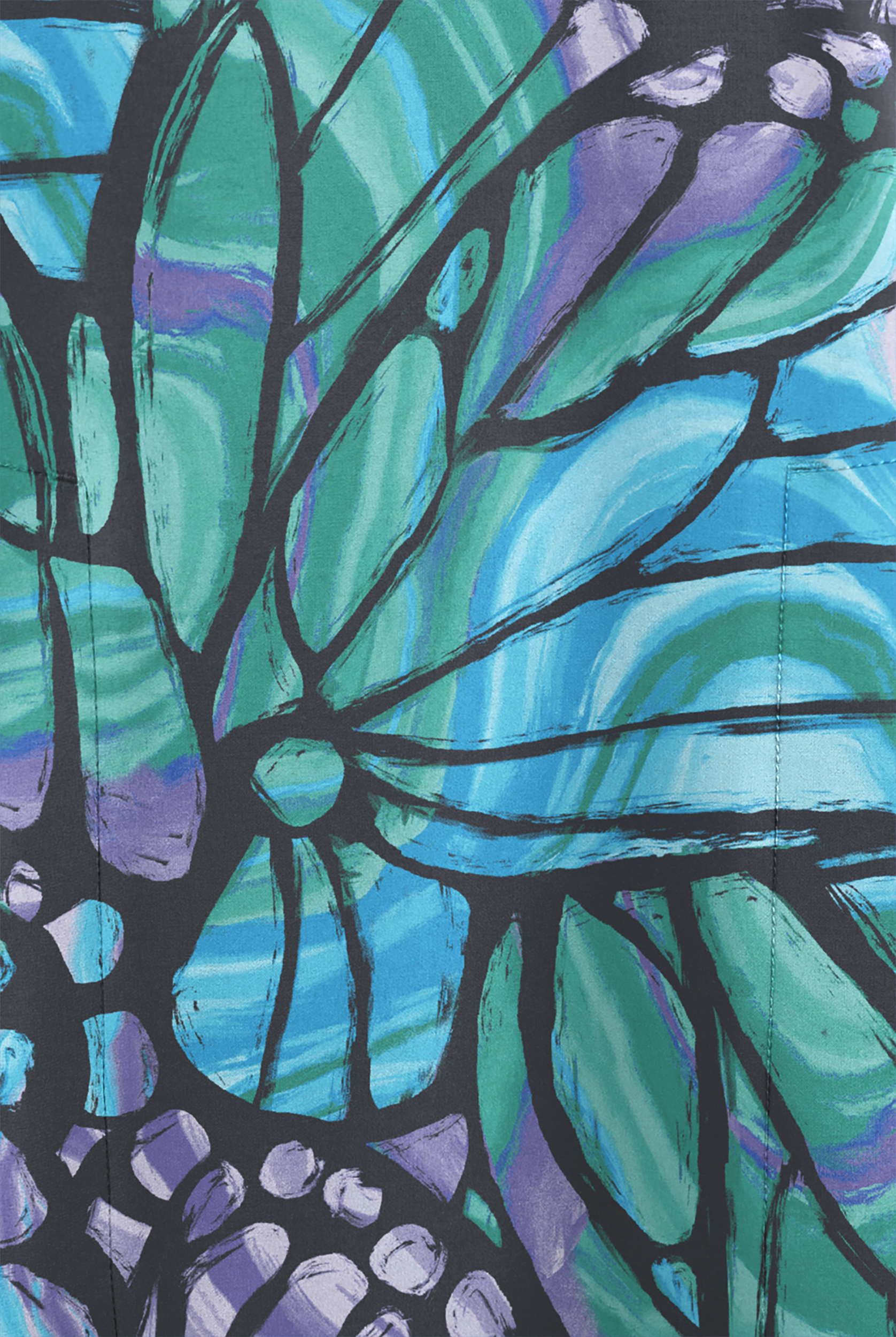 Easy STRETCH Pewter Butterflies Women's 3-Pocket High Low V-Neck Print Scrub Top