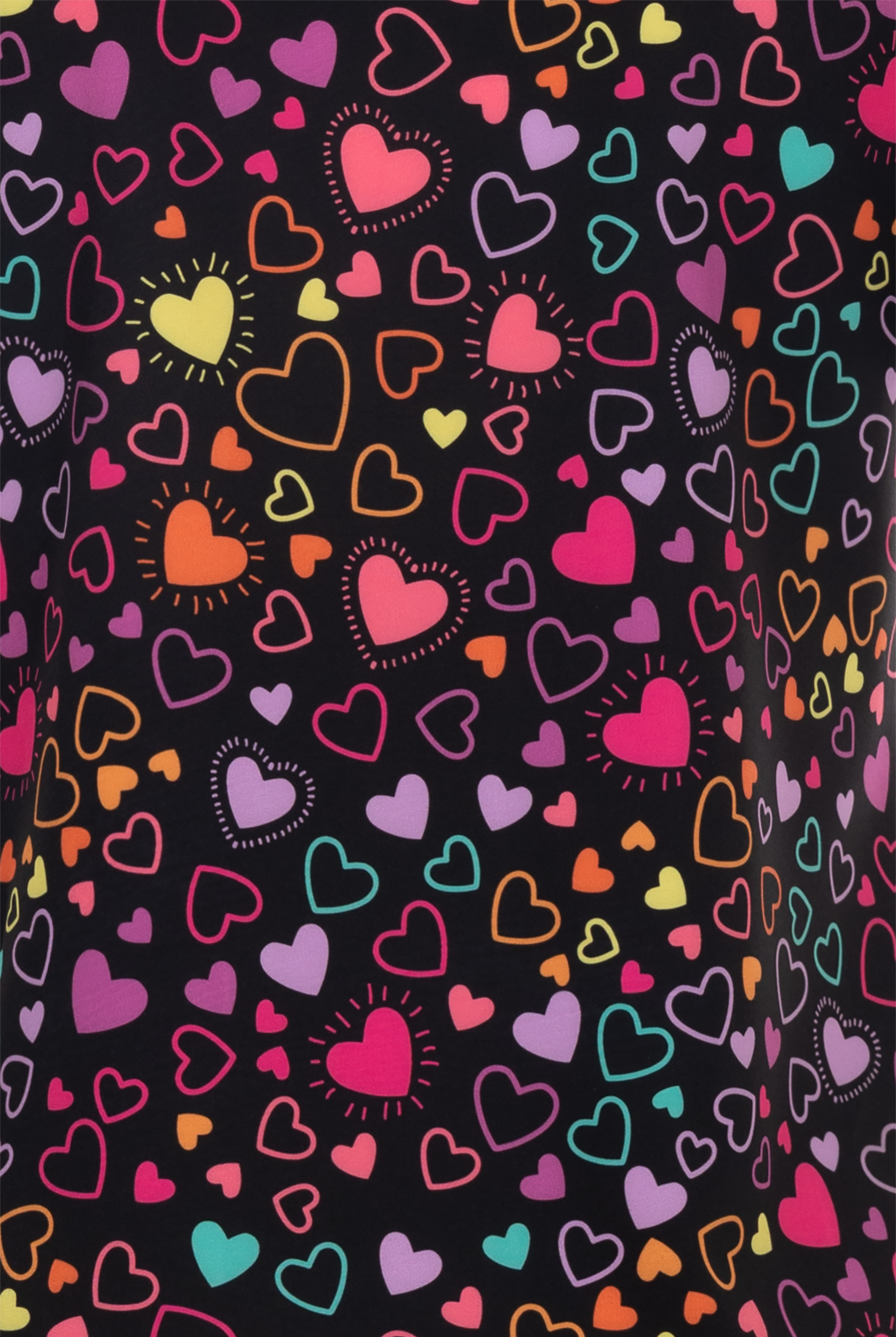 Zavate Ava Therese Happy Hearts Women's 2-Pocket STRETCH V-Neck Print Scrub Top