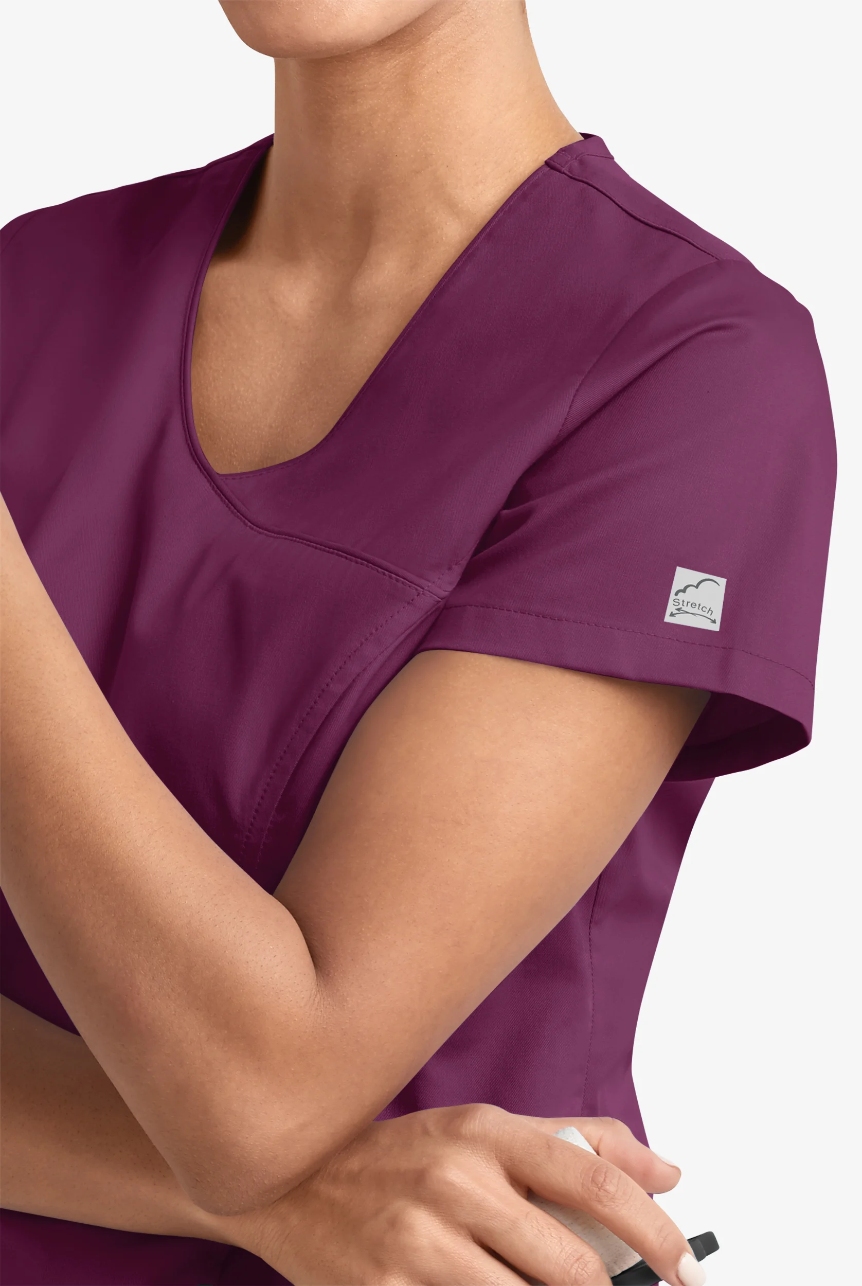 Butter-Soft STRETCH Women's 3-Pocket V-Neck Mock Wrap Scrub Top