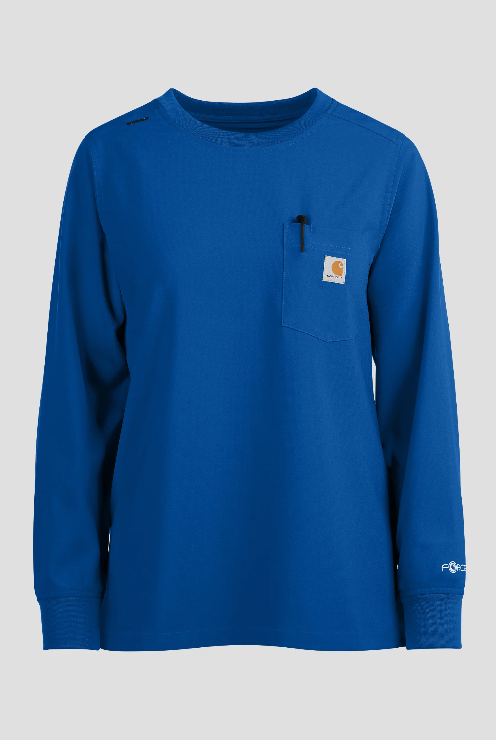 Carhartt Cross-Flex Force Women's 1-Pocket STRETCH Knit Trim Long Sleeve Crew Neck Scrub Top