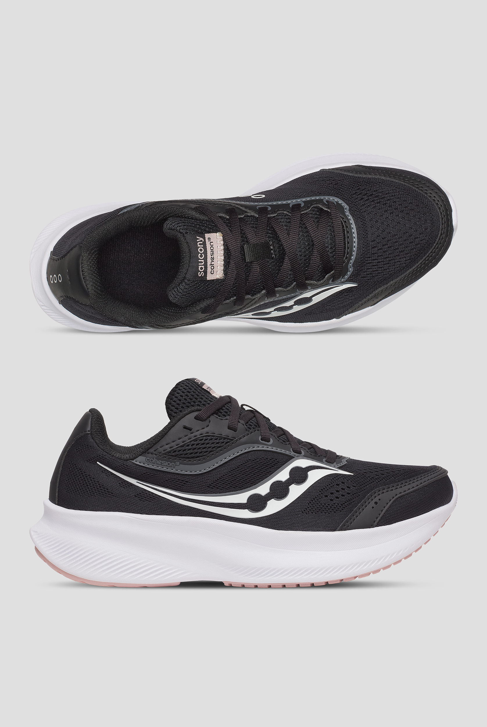 Zapatillas deportivas Saucony Cohesion 18 Black Cameo con cordones para mujer