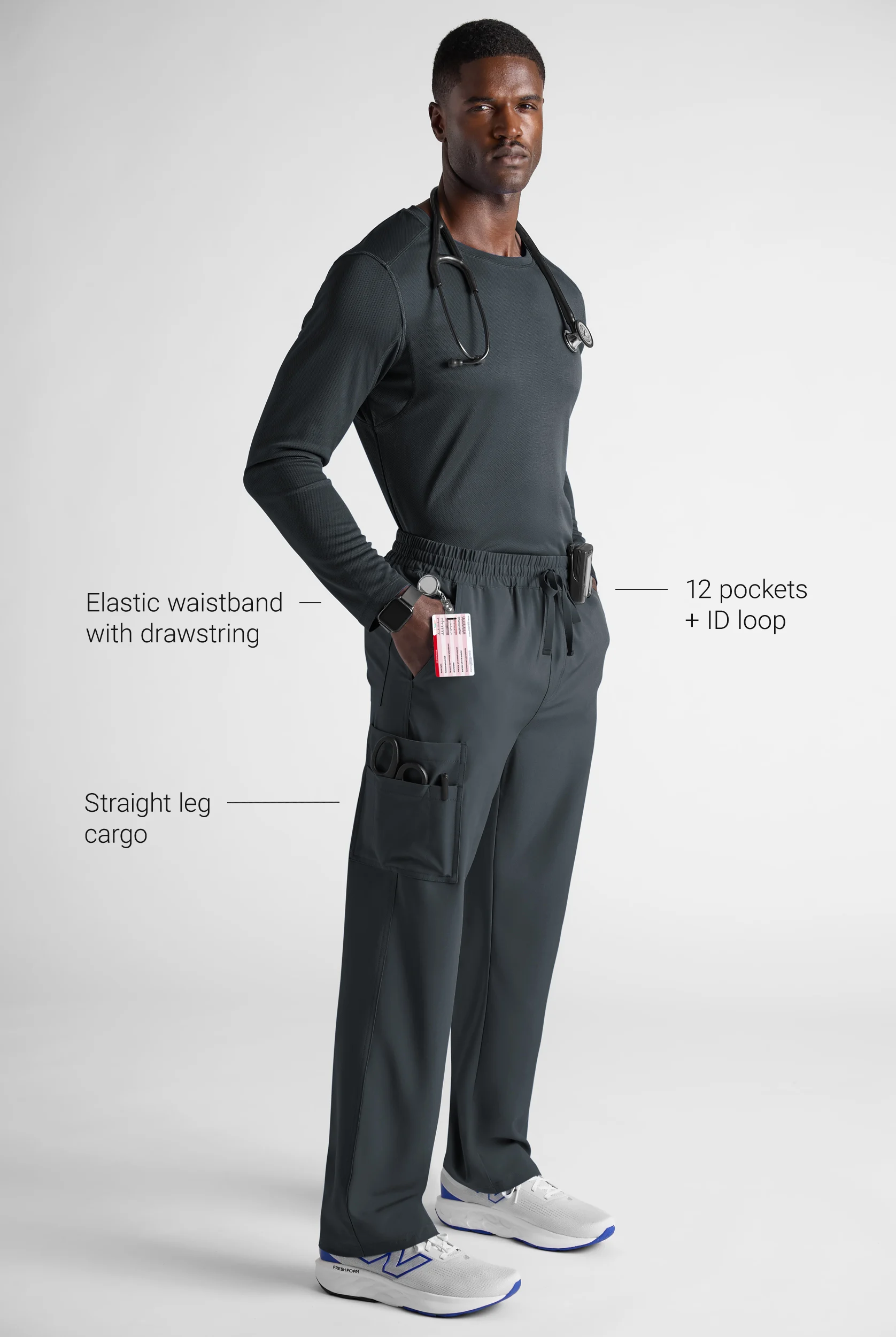Easy STRETCH Finn Men&rsquo;s 12-Pocket Scrub Pant