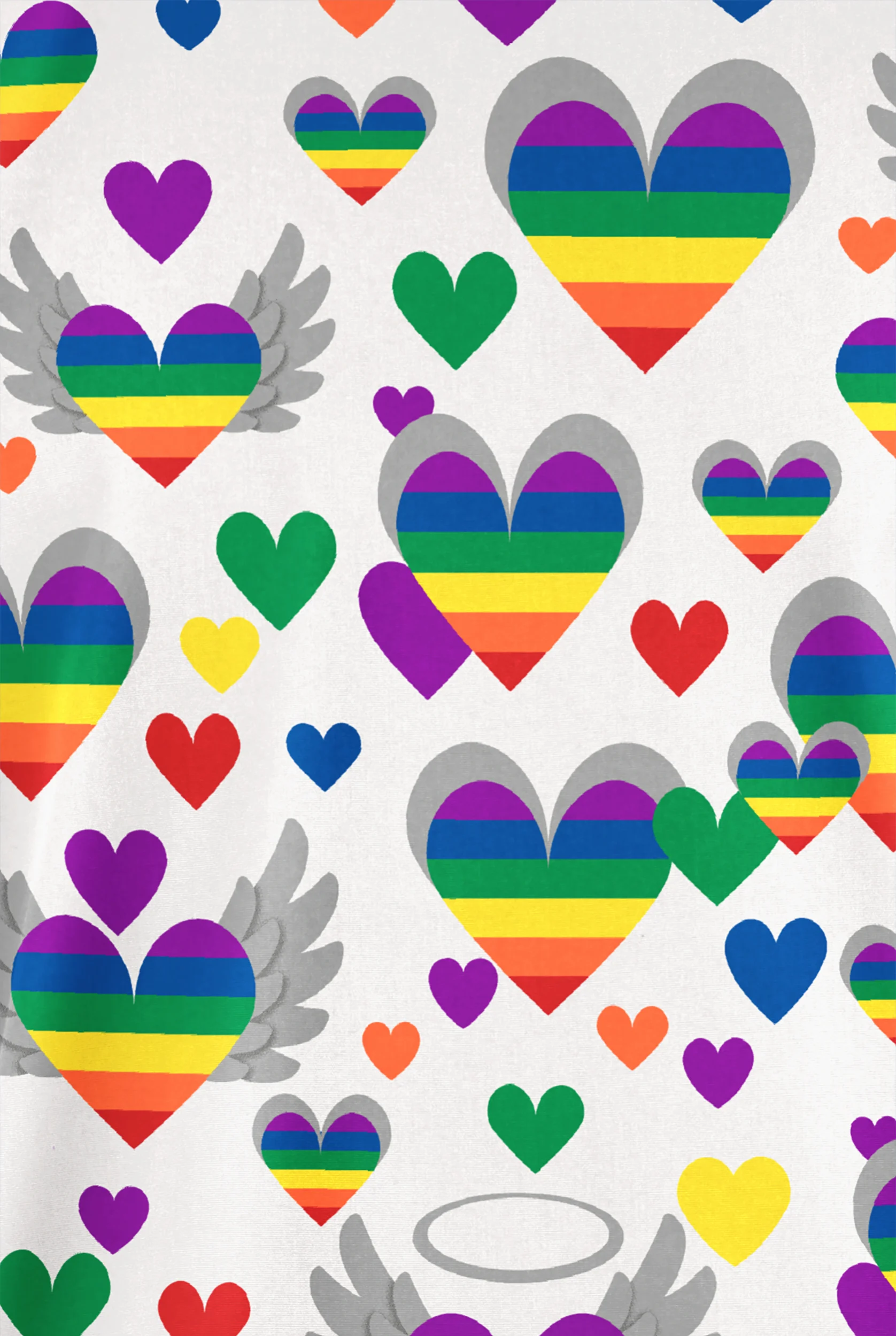 Butter-Soft Originals Free Hearts White Women's 2-Pocket V-Neck Print Scrub Top